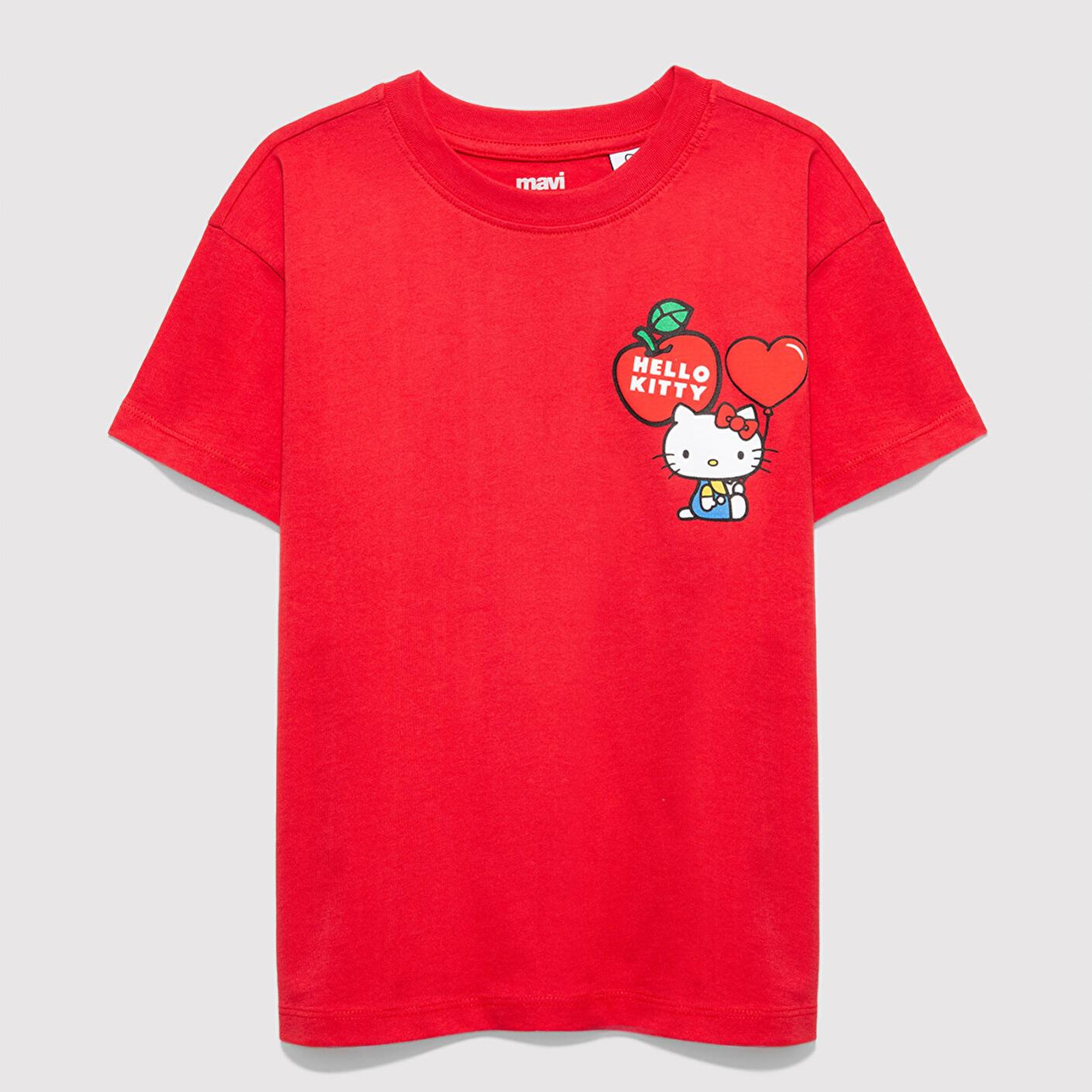 Mavi Hello Kitty Baskılı Kırmızı Tişört Loose Fit / Bol Rahat Kesim 7610429-70478