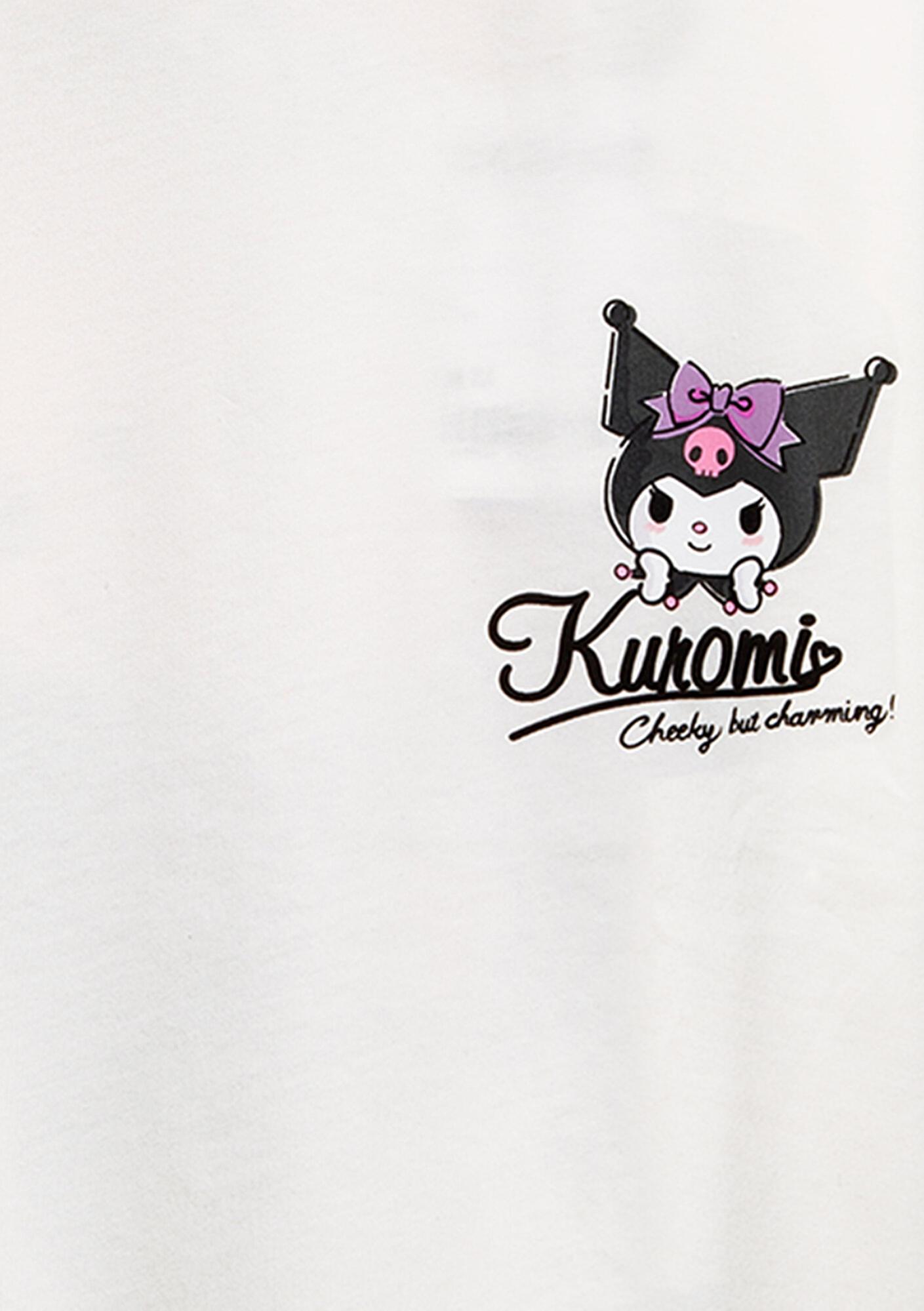 Mavi Kuromi Baskılı Ekru Tişört Loose Fit / Bol Rahat Kesim 7610413-70057