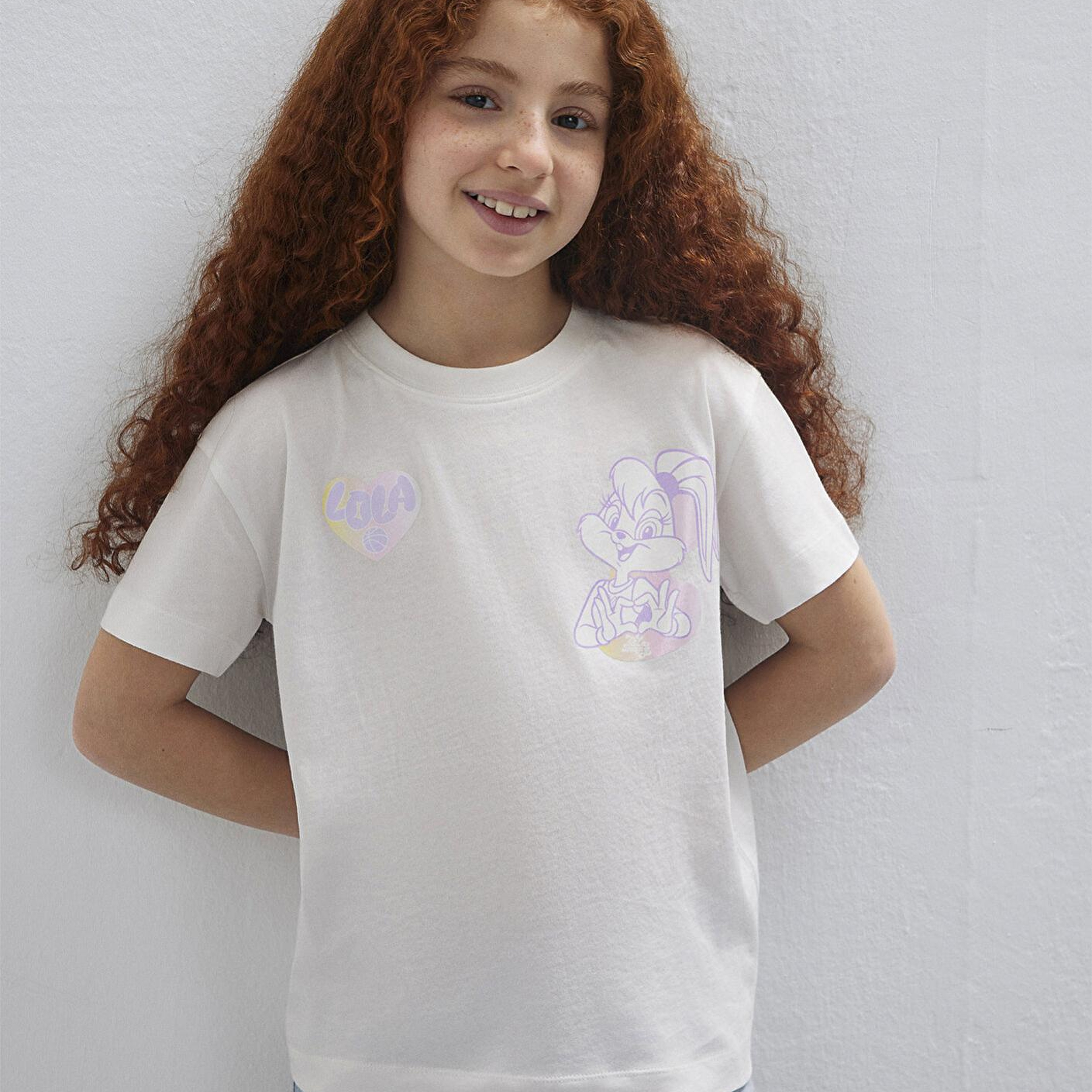 Mavi Lola Bunny Baskılı Ekru Tişört Loose Fit / Bol Rahat Kesim 7610417-70057