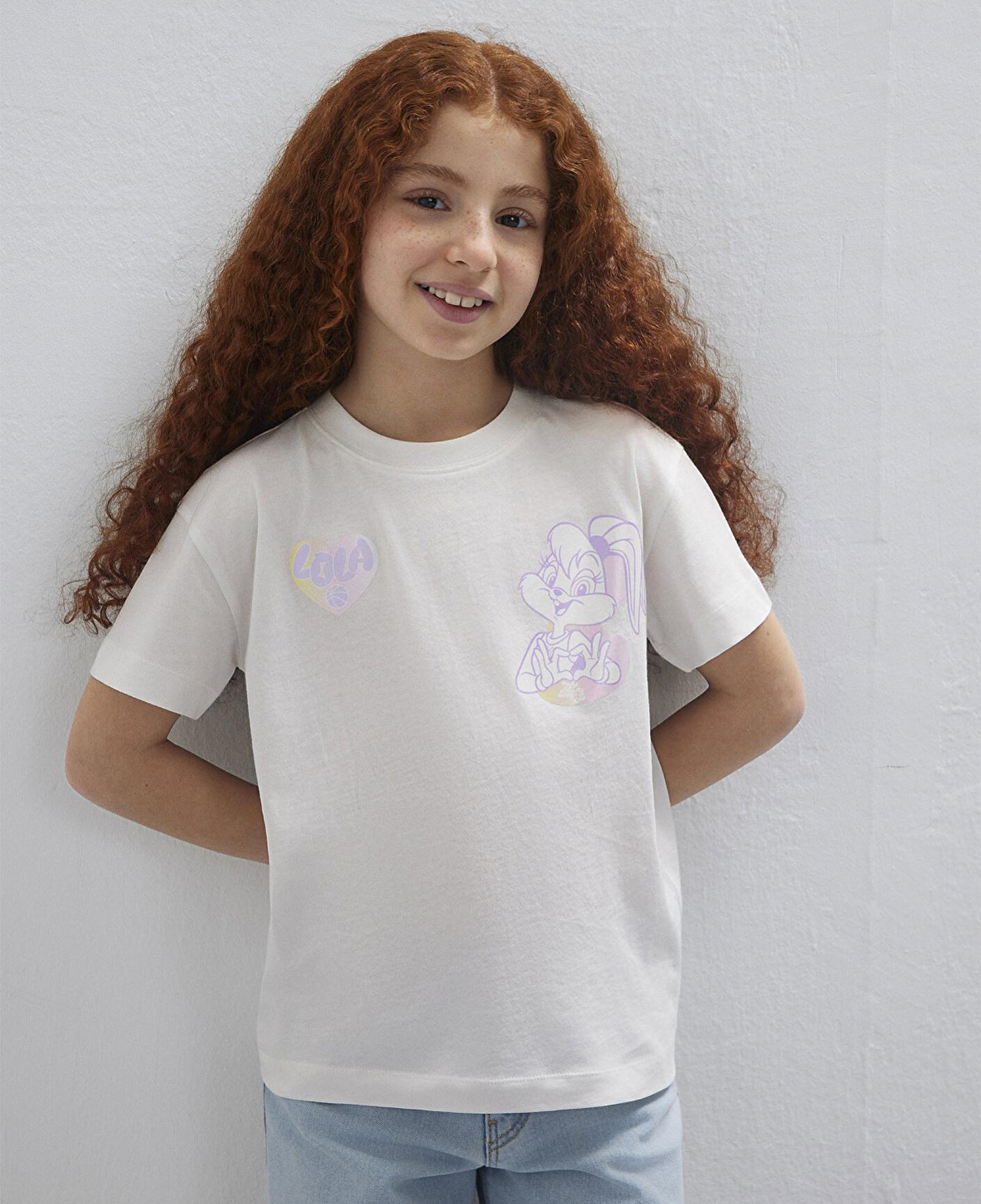 Mavi Lola Bunny Baskılı Ekru Tişört Loose Fit / Bol Rahat Kesim 7610417-70057