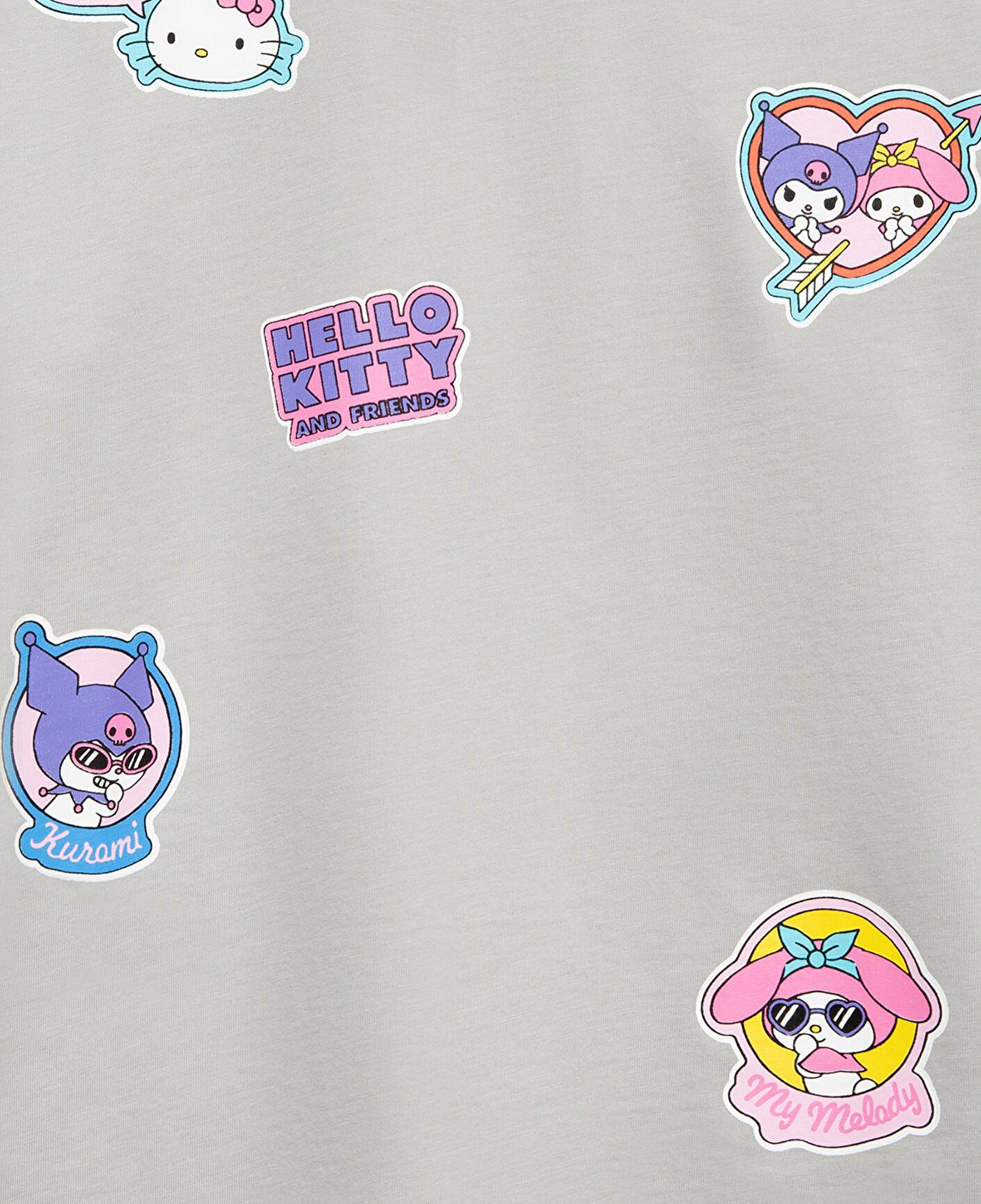 Mavi Hello Kitty Baskılı Gri Tişört Loose Fit / Bol Rahat Kesim 7610423-70075