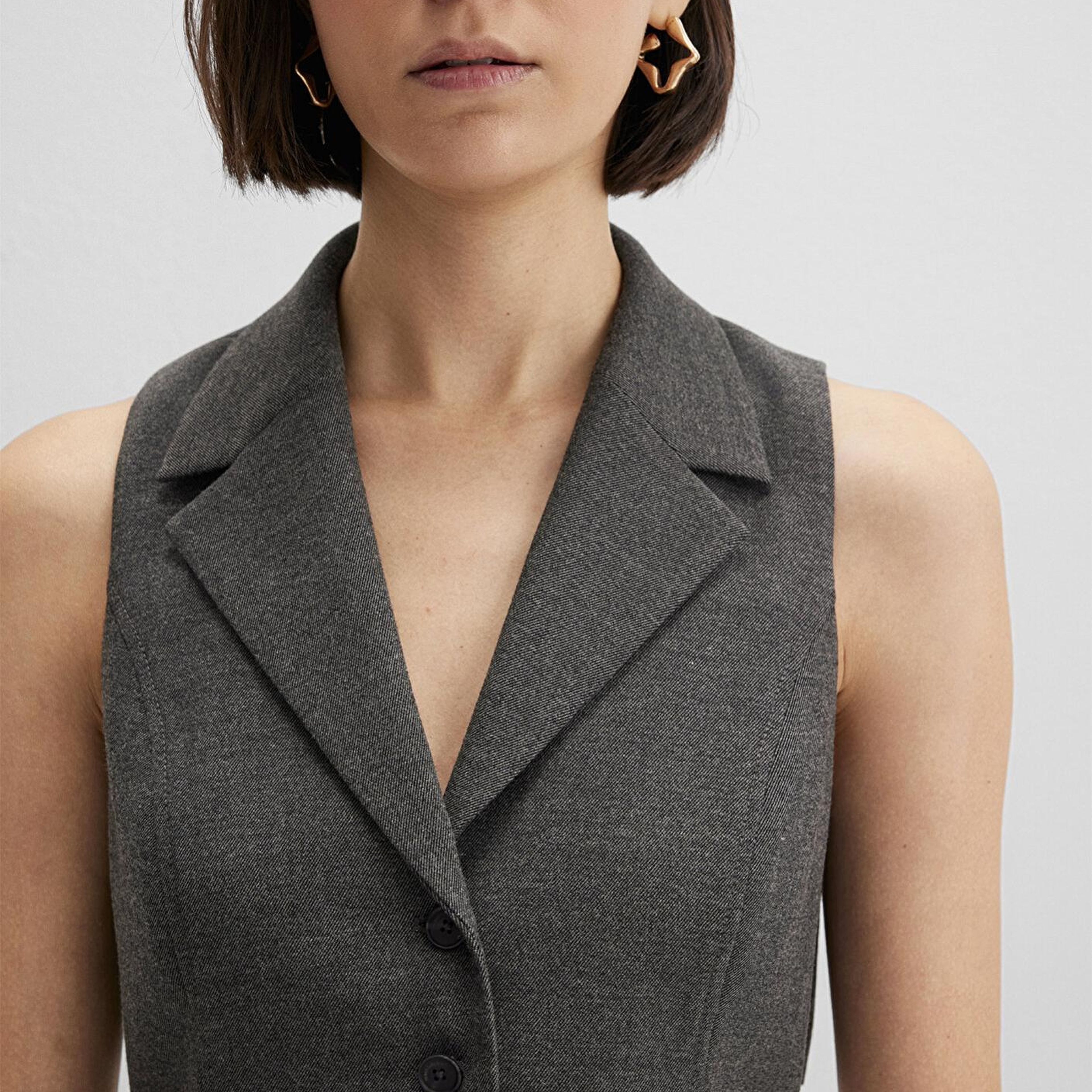 Mavi Yün Karışımlı Antrasit Bluz 1211416-80023