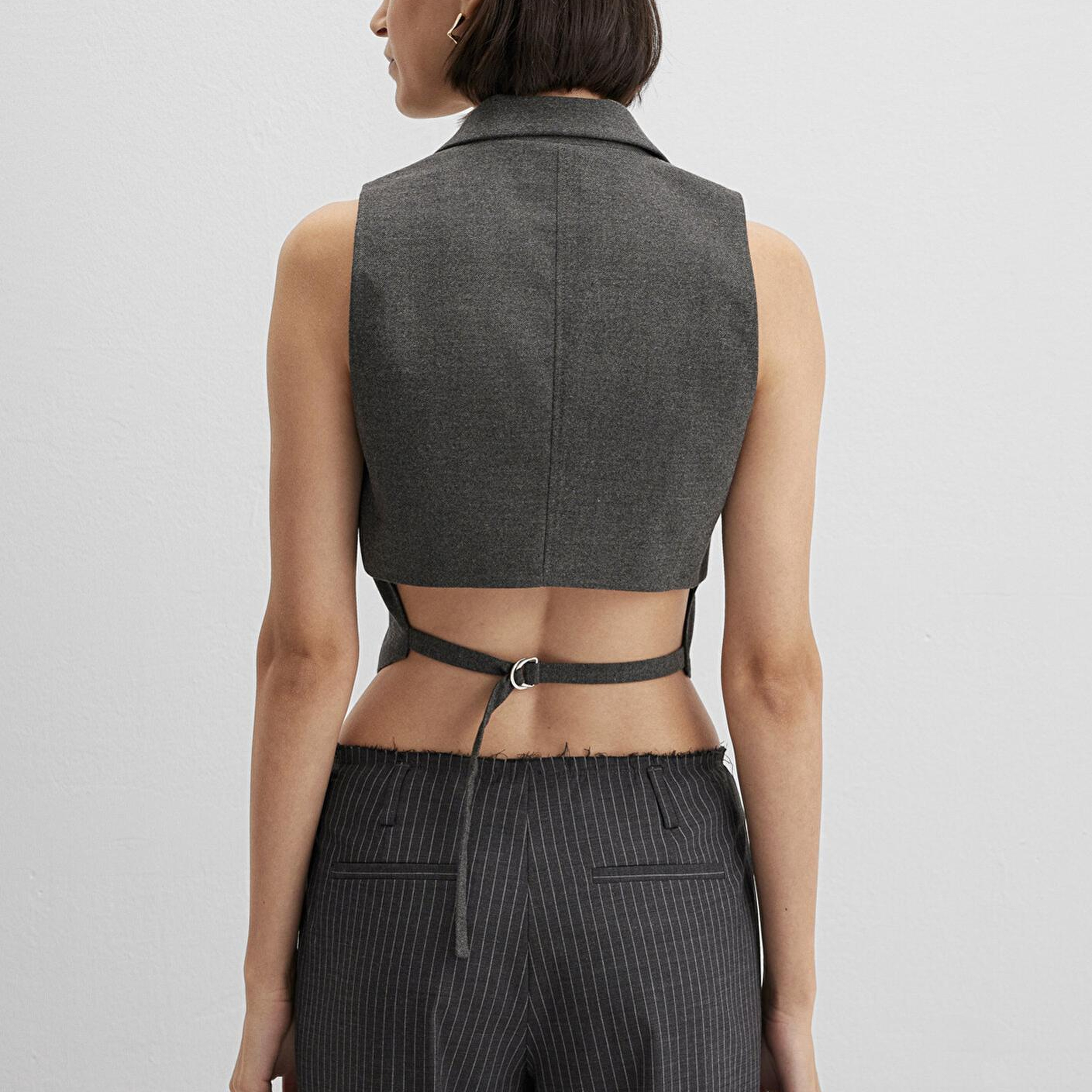 Mavi Yün Karışımlı Antrasit Bluz 1211416-80023