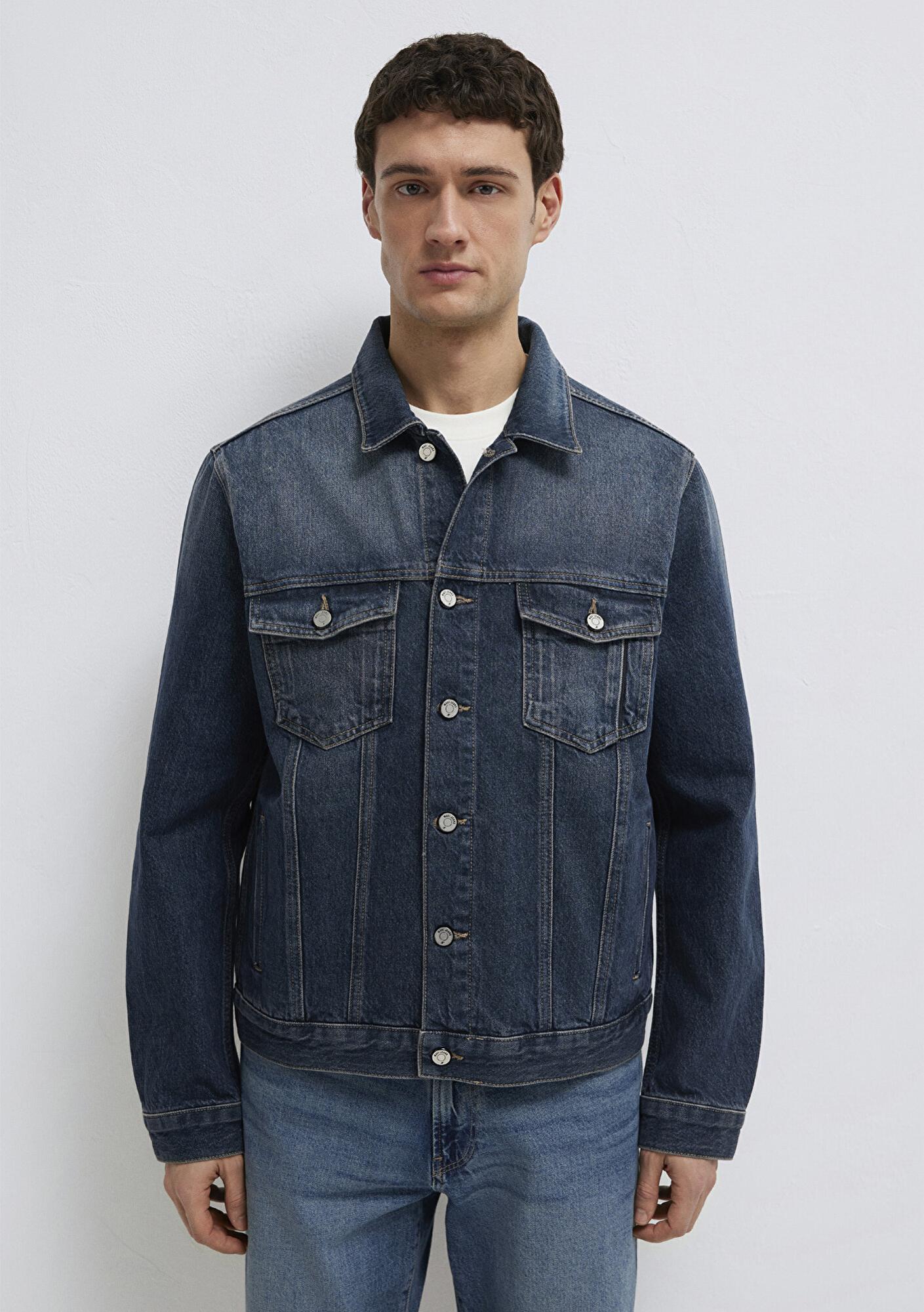 Mavi Ray Mavi Pro Koyu Mavi Jean Ceket Oversize / Geniş Kesim 0110273-A1712