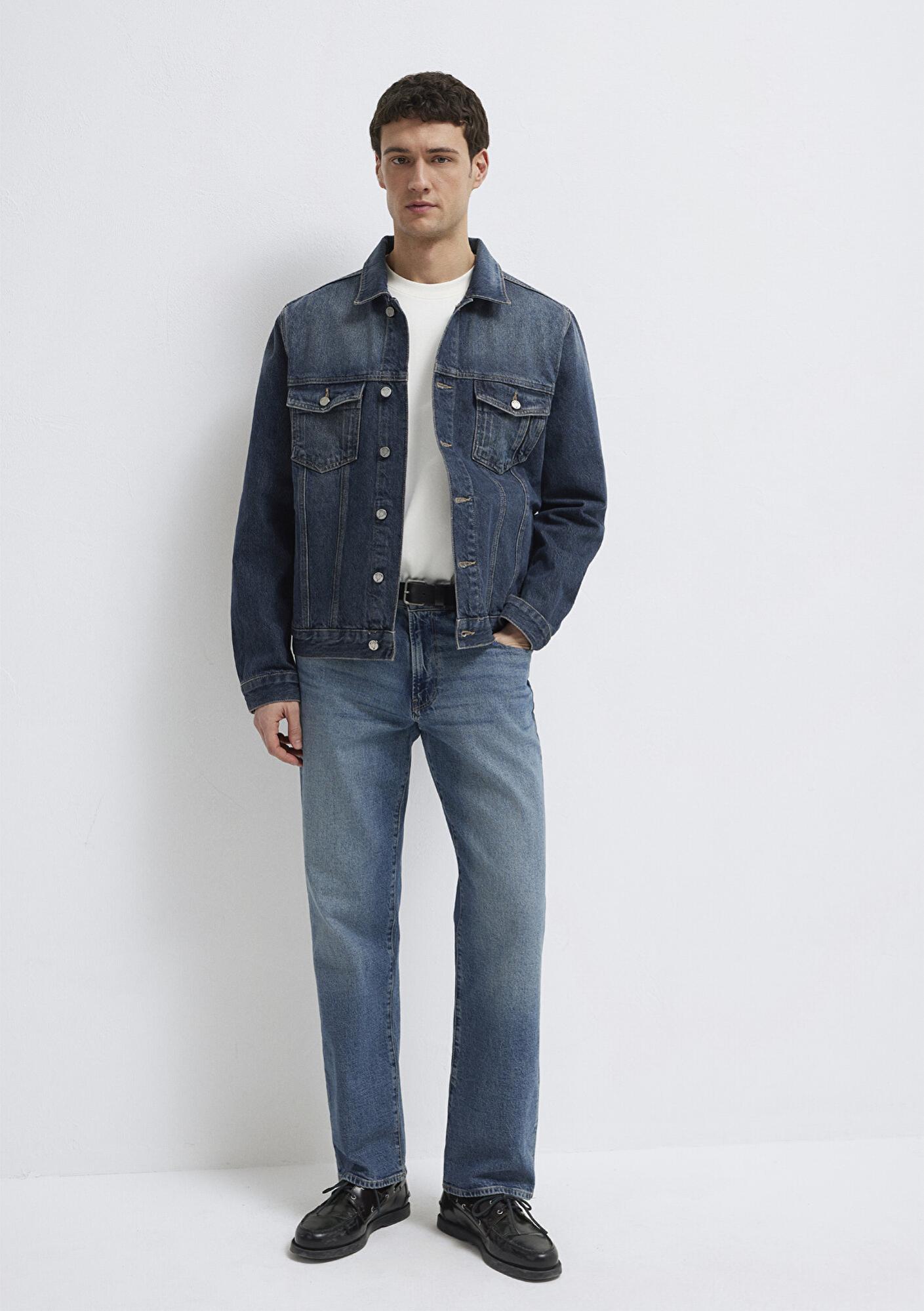 Mavi Ray Mavi Pro Koyu Mavi Jean Ceket Oversize / Geniş Kesim 0110273-A1712