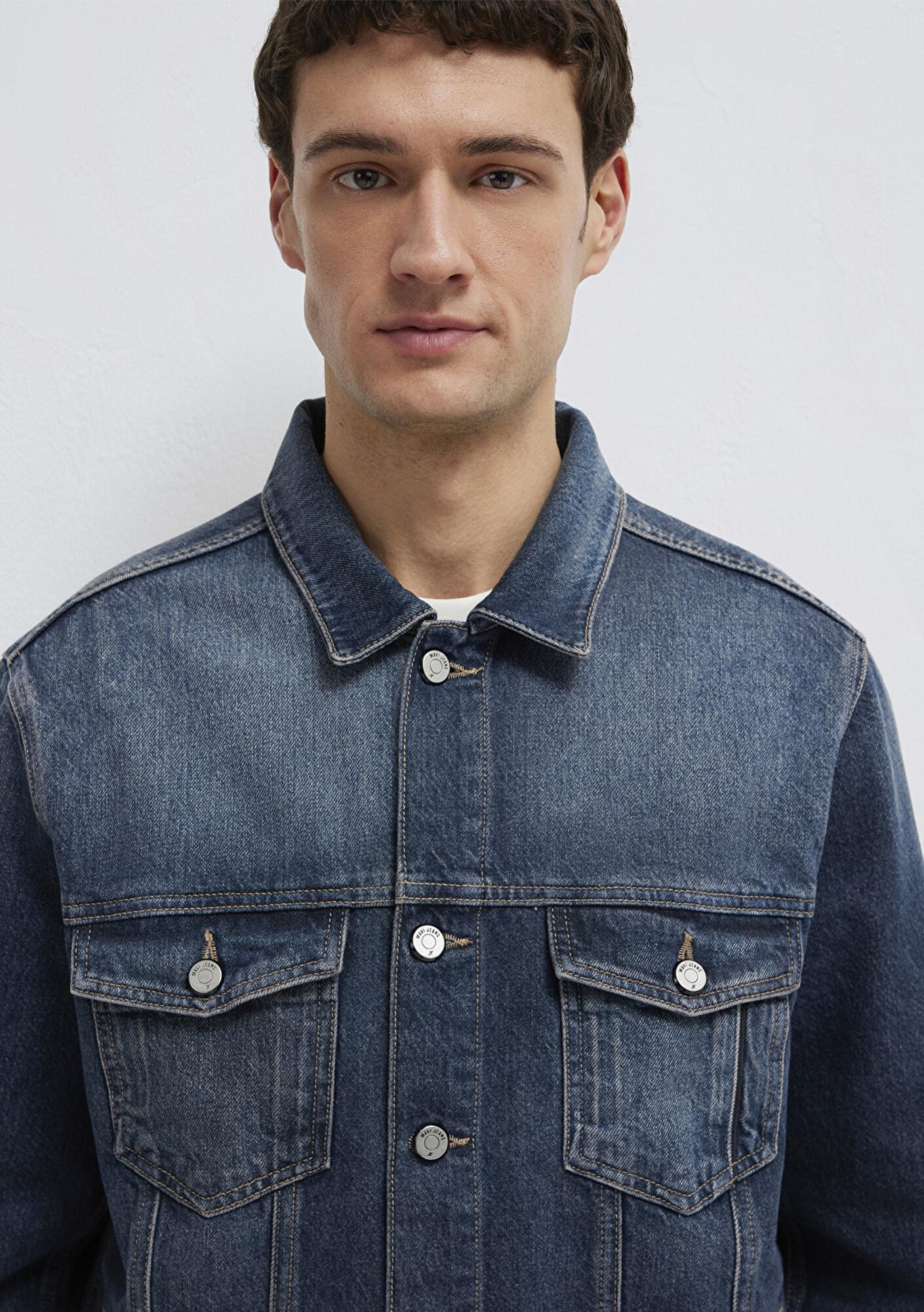 Mavi Ray Mavi Pro Koyu Mavi Jean Ceket Oversize / Geniş Kesim 0110273-A1712