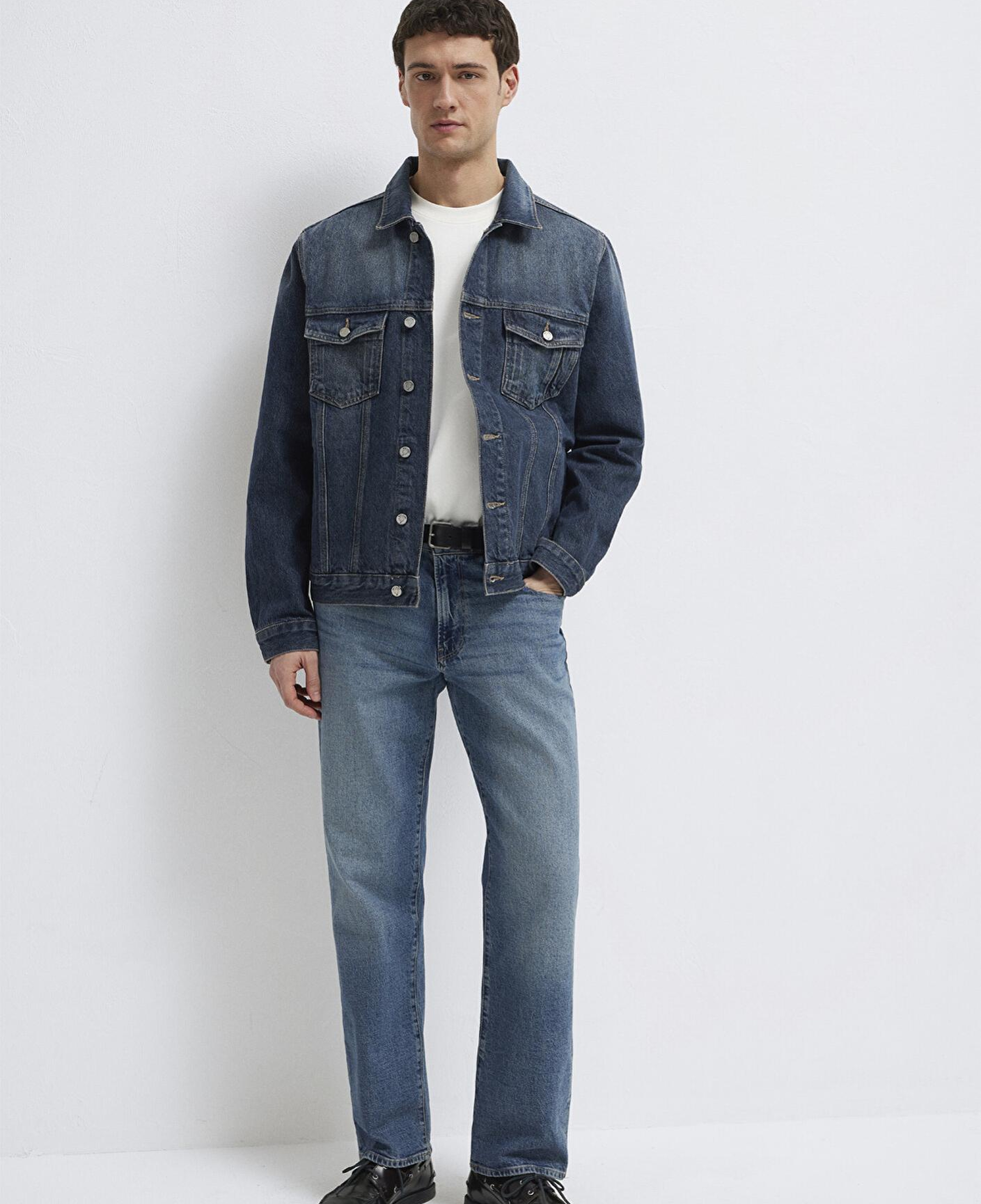 Mavi Ray Mavi Pro Koyu Mavi Jean Ceket Oversize / Geniş Kesim 0110273-A1712
