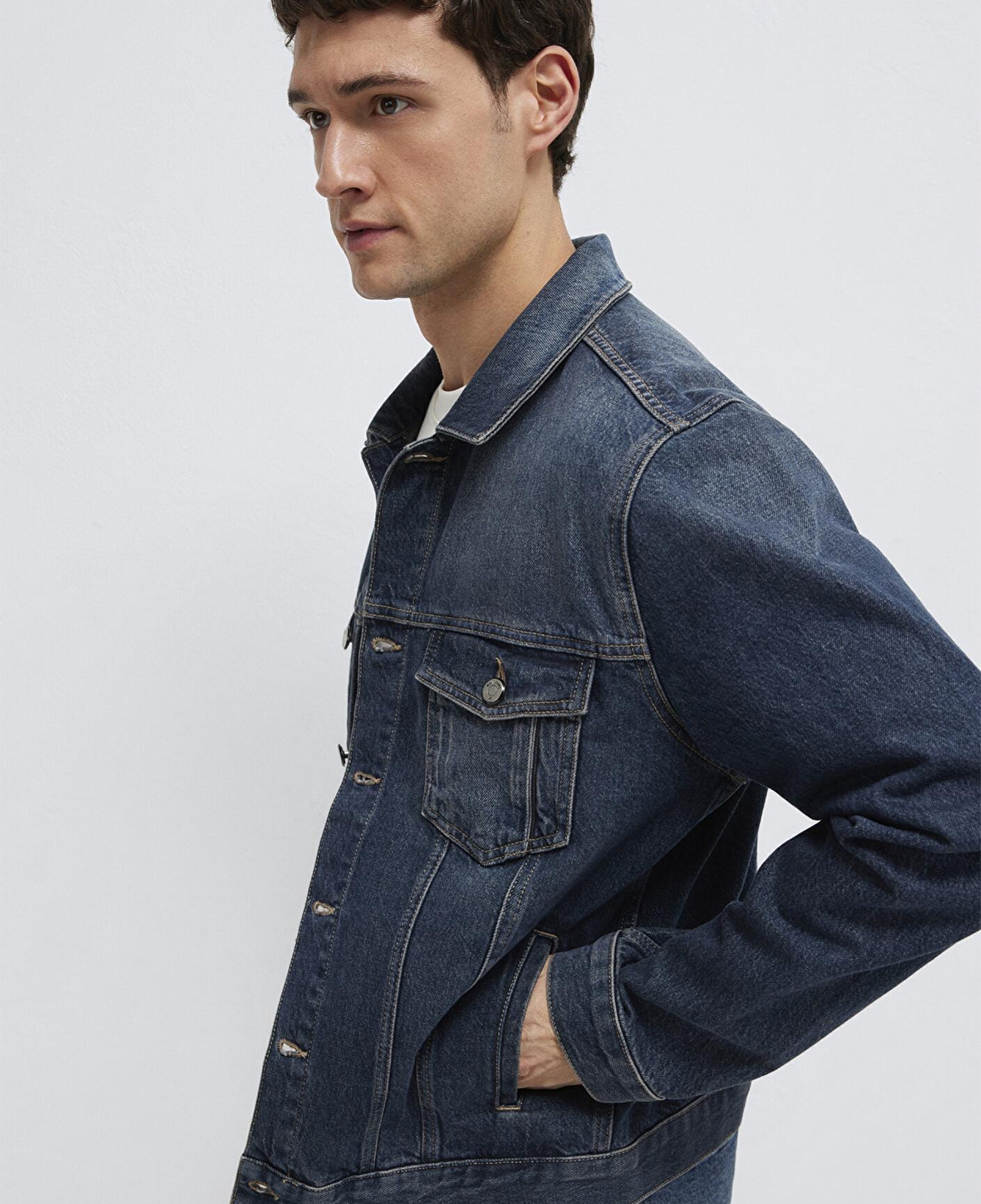 Mavi Ray Mavi Pro Koyu Mavi Jean Ceket Oversize / Geniş Kesim 0110273-A1712