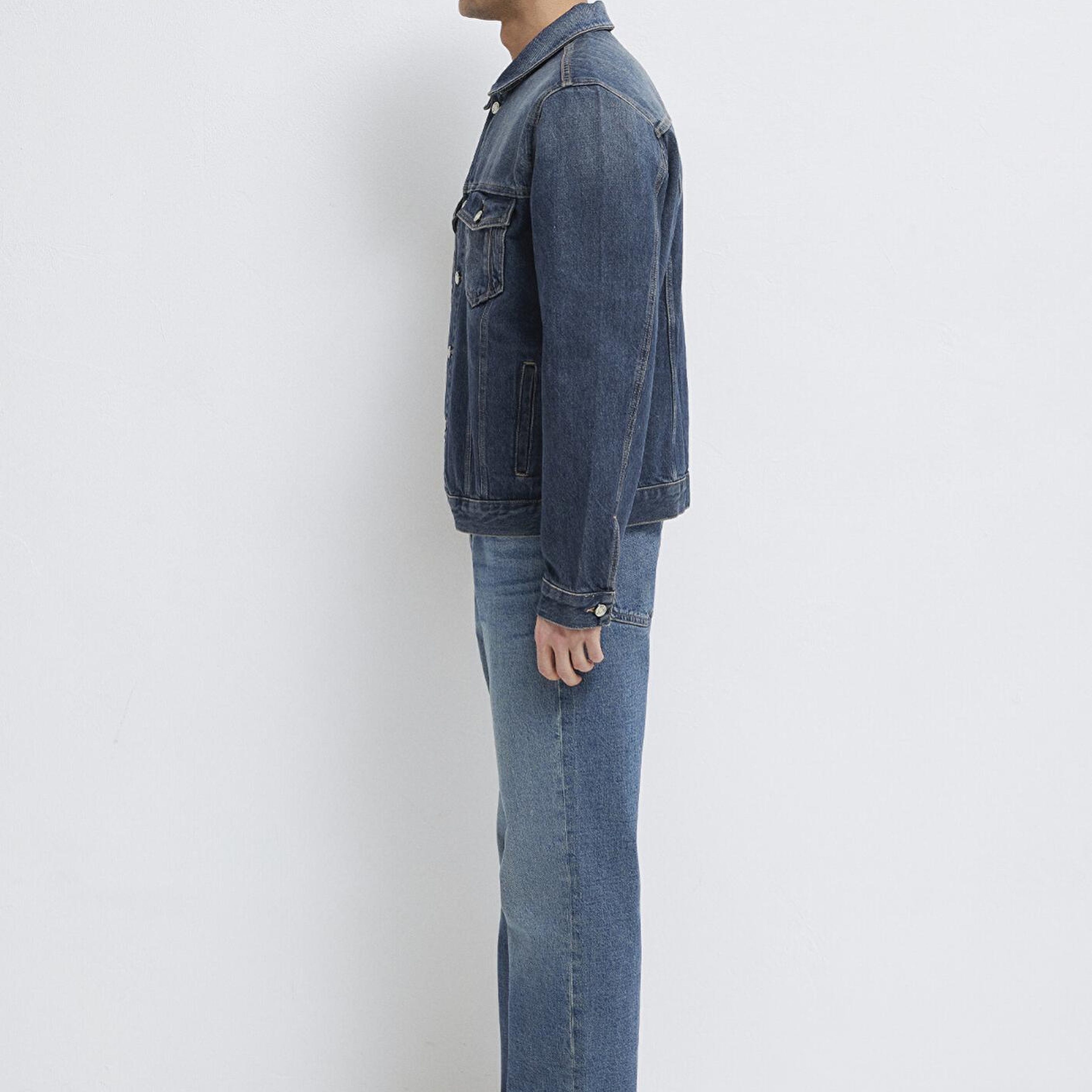 Mavi Ray Mavi Pro Koyu Mavi Jean Ceket Oversize / Geniş Kesim 0110273-A1712