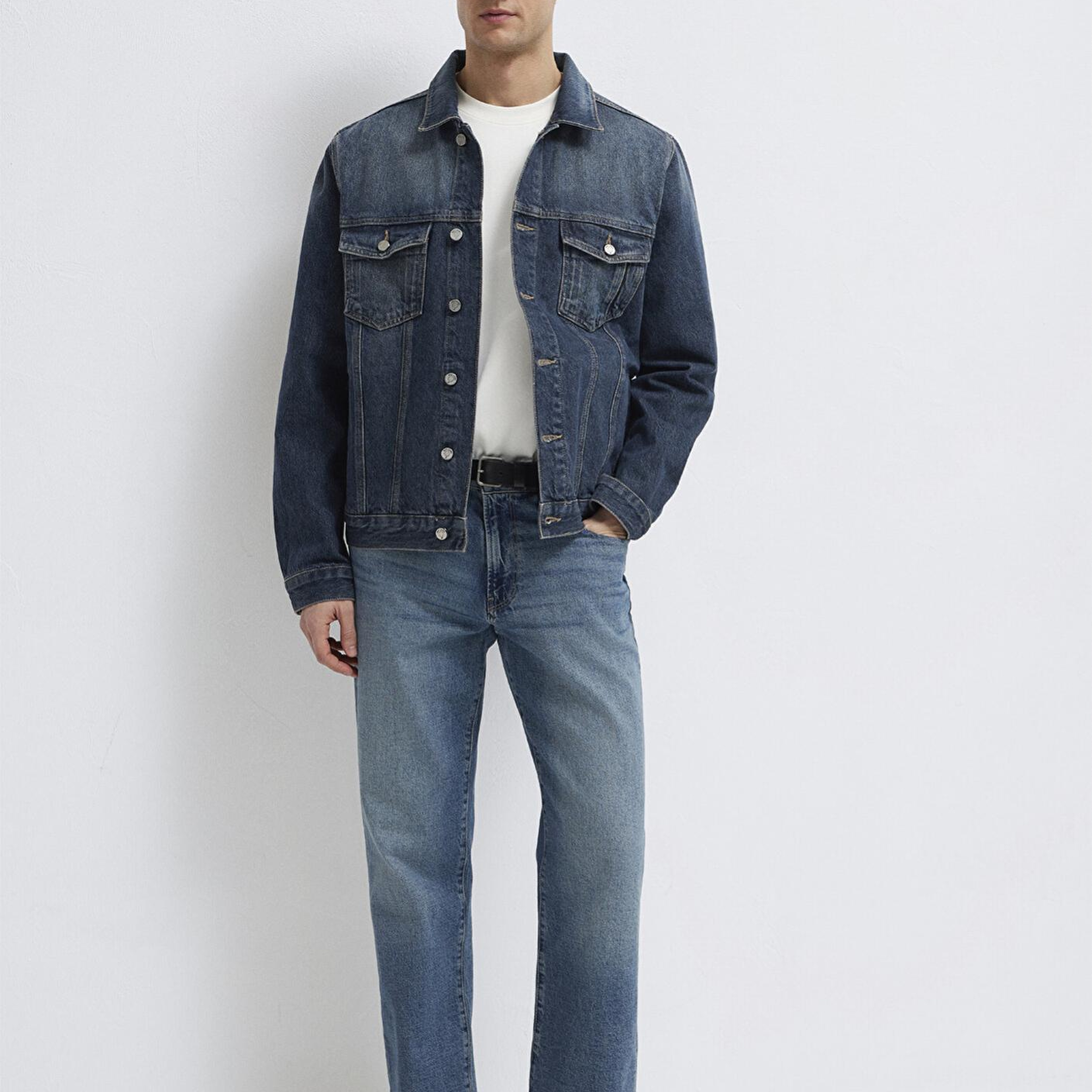 Mavi Ray Mavi Pro Koyu Mavi Jean Ceket Oversize / Geniş Kesim 0110273-A1712