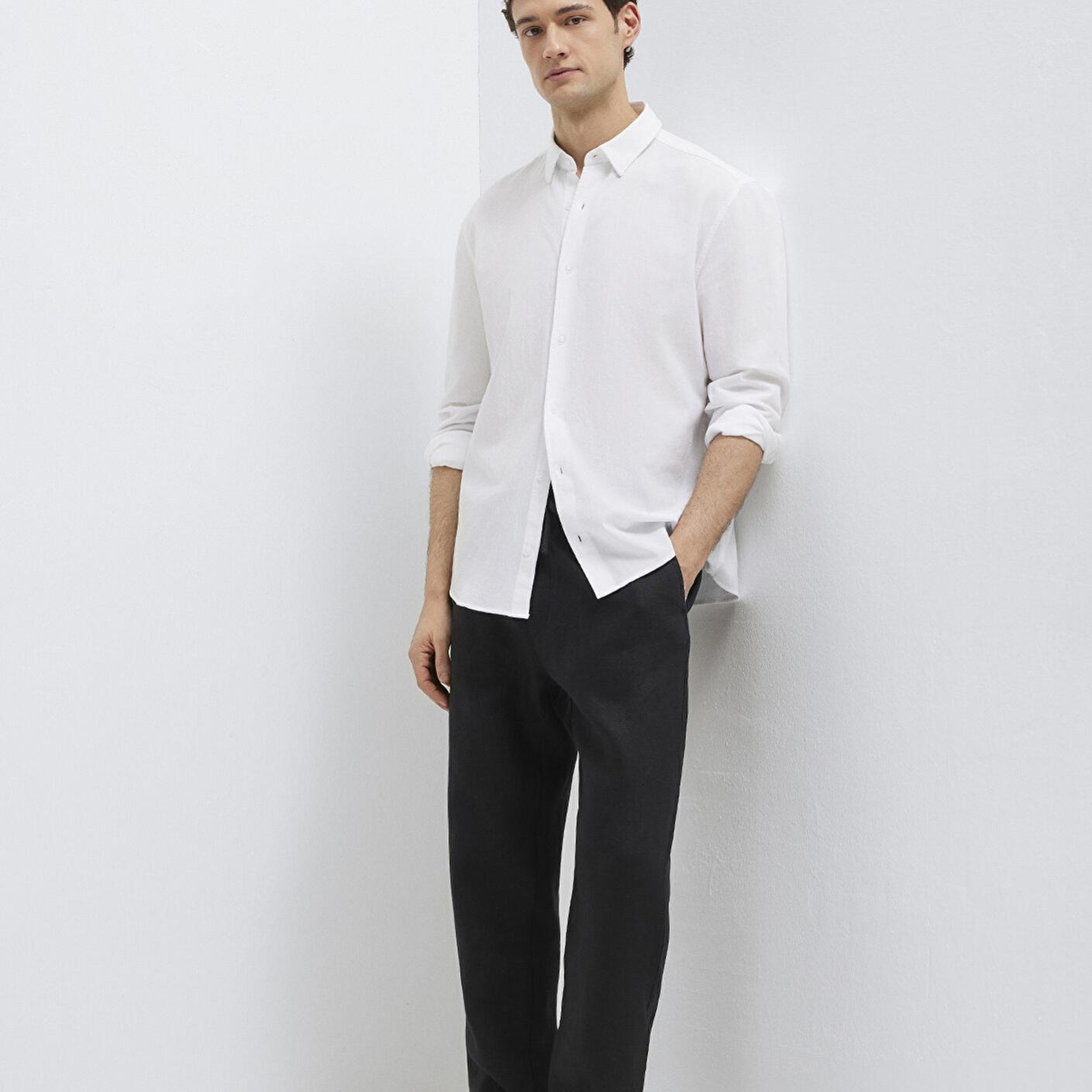 Mavi Keten Siyah Pantolon 0010577-900