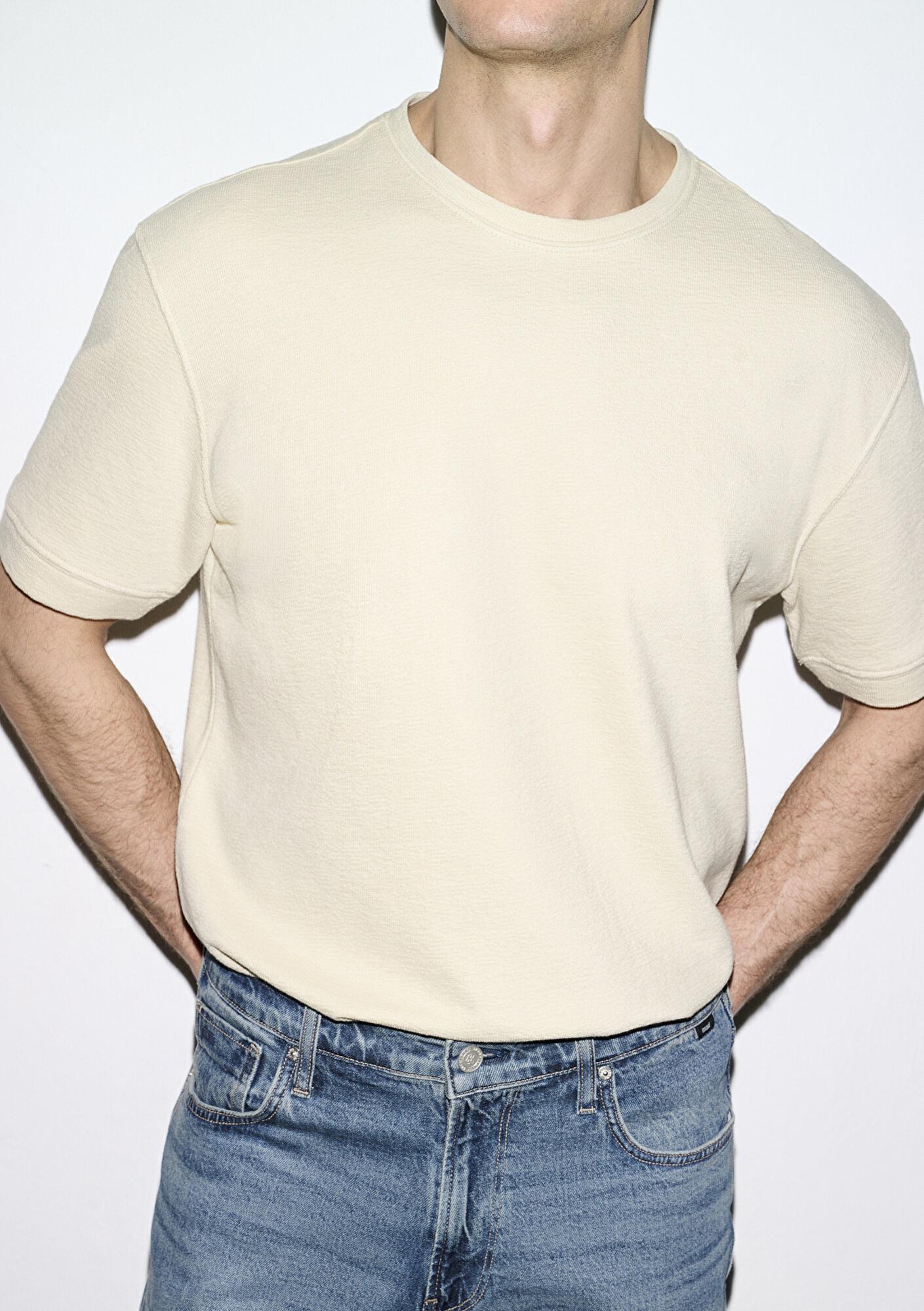 Mavi Bisiklet Yaka Bej Tişört Loose Fit / Bol Rahat Kesim 0613161-70325