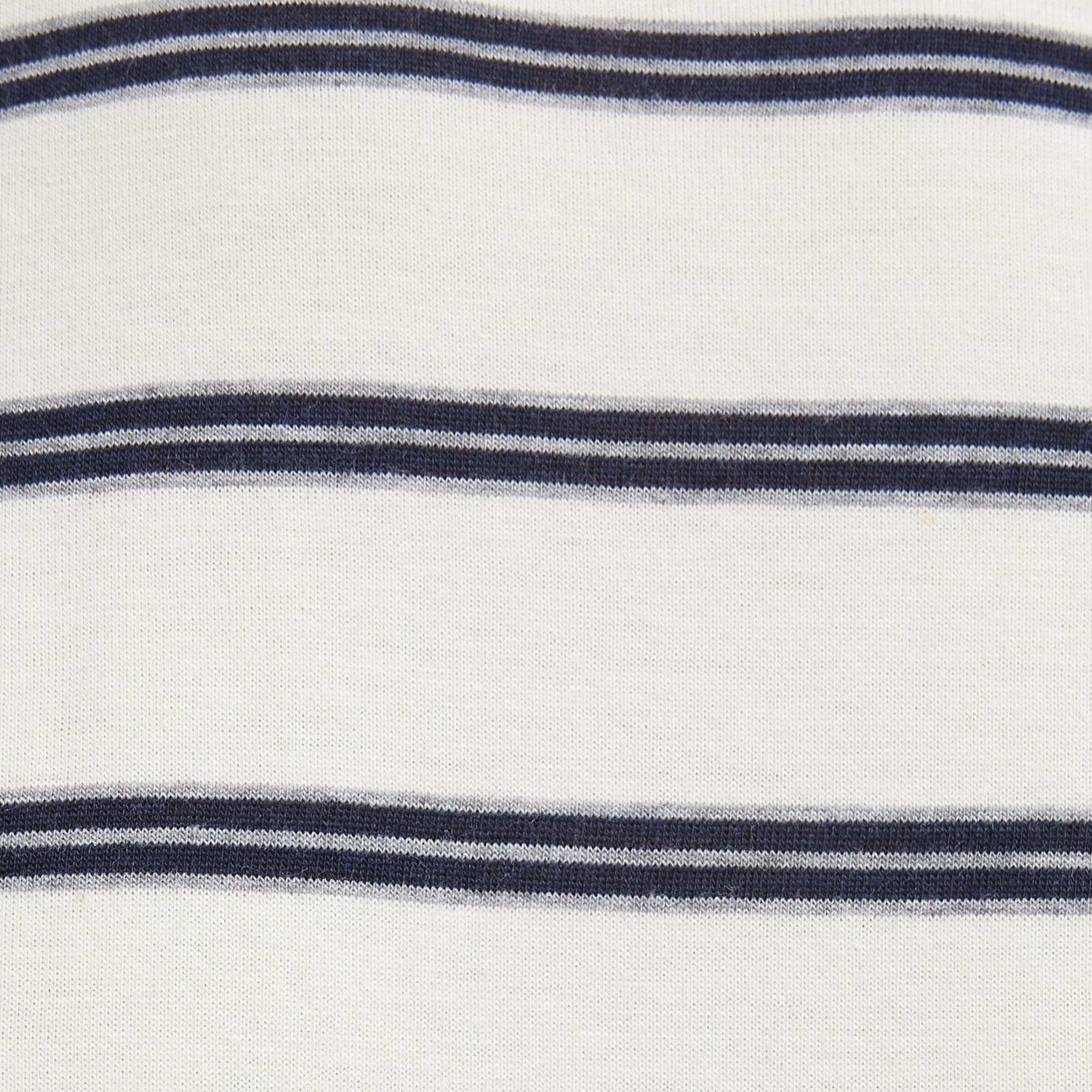 Mavi Çizgili Ekru Tişört Loose Fit / Bol Rahat Kesim 0613138-70057