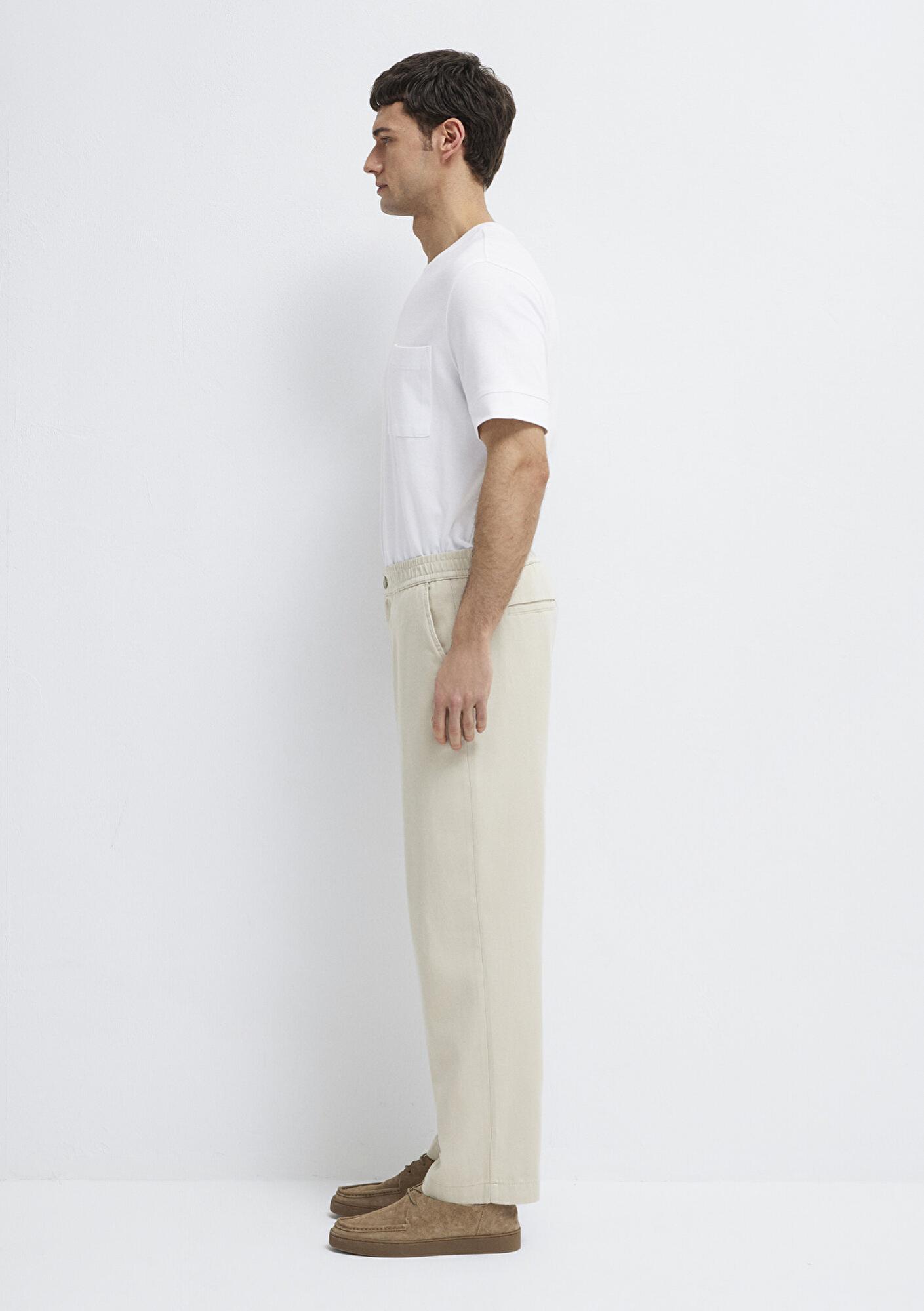 Mavi Beli Lastikli Bej Pantolon 0010557-70144