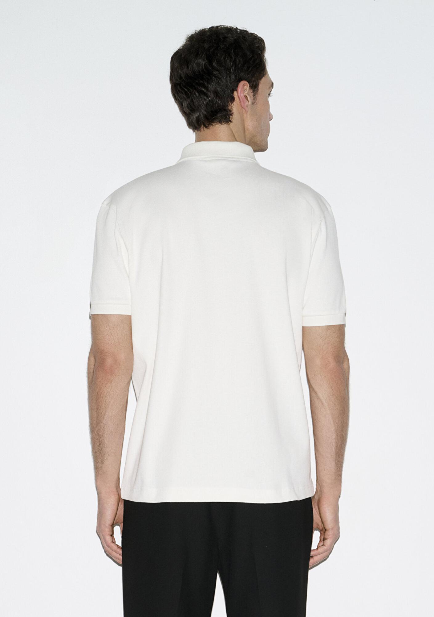 Mavi Ekru Polo Tişört Loose Fit / Bol Rahat Kesim 0613126-70057