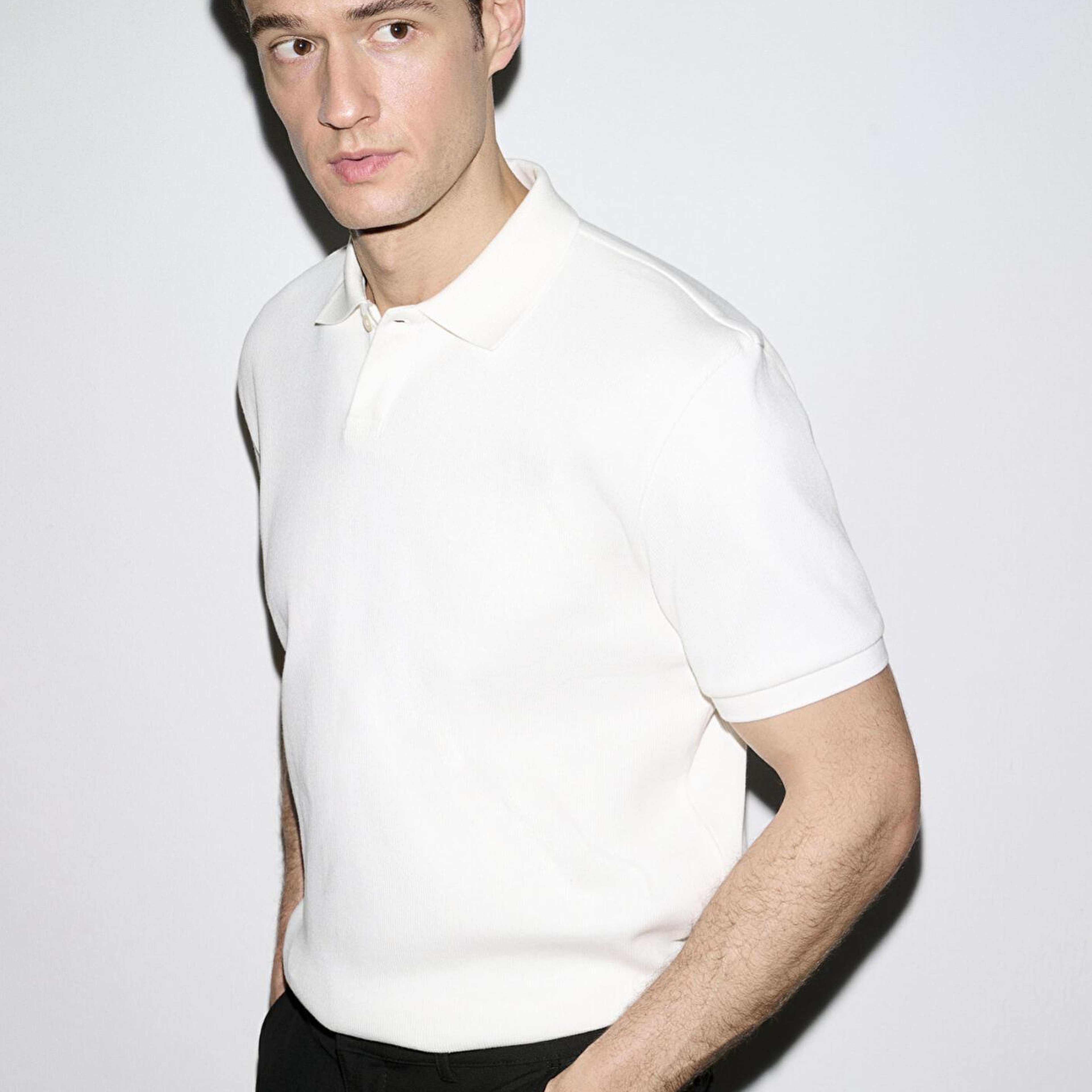 Mavi Ekru Polo Tişört Loose Fit / Bol Rahat Kesim 0613126-70057