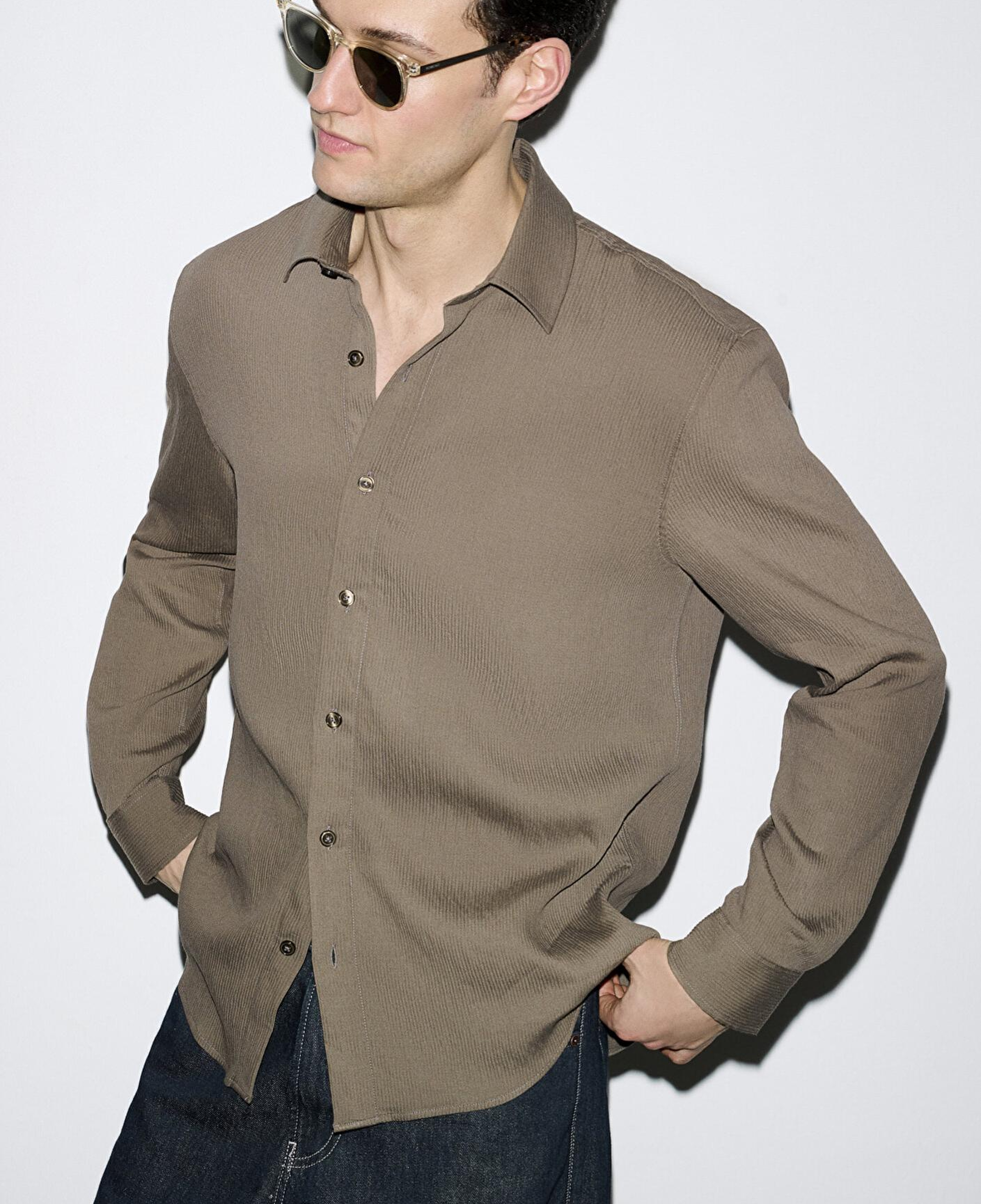 Mavi Kahverengi Gömlek Regular Fit / Normal Kesim 0211829-83866