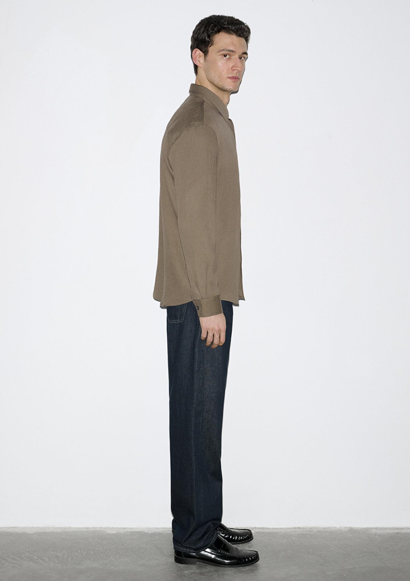 Mavi Kahverengi Gömlek Regular Fit / Normal Kesim 0211829-83866