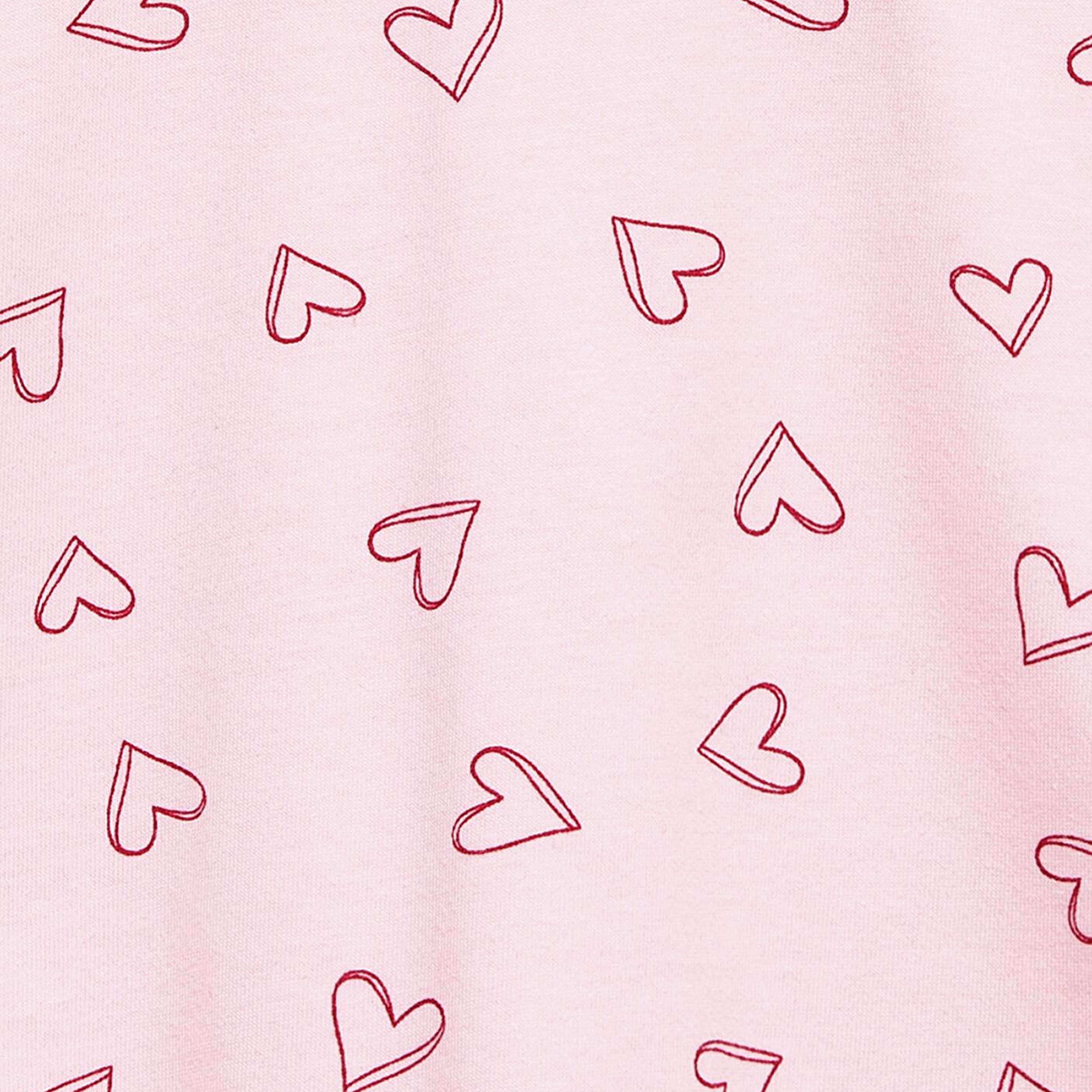 Mavi Kalp Baskılı Pembe Tişört Loose Fit / Bol Rahat Kesim 7610400-71007