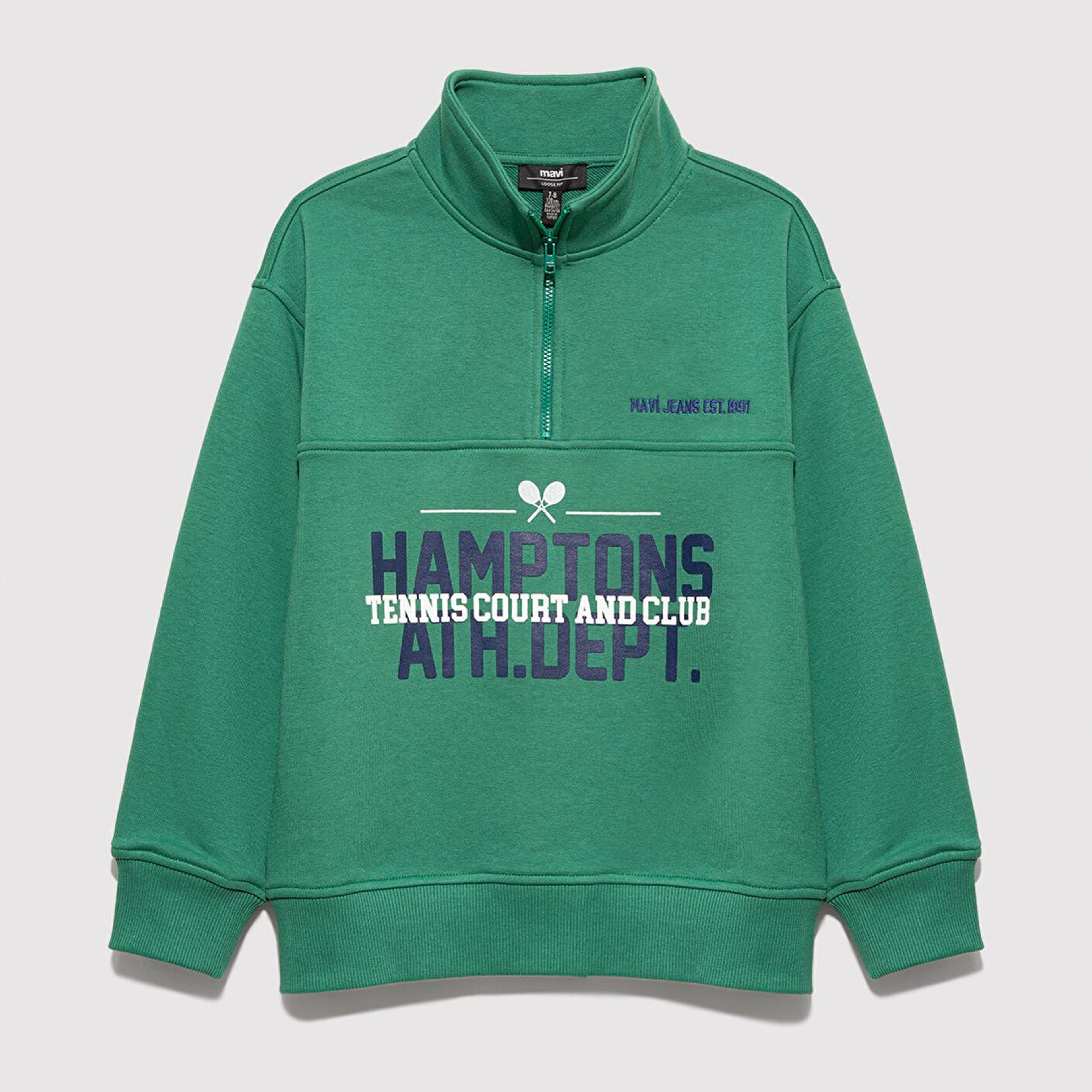 Mavi Baskılı Kapüşonlu Yeşil Sweatshirt 6S10169-71697