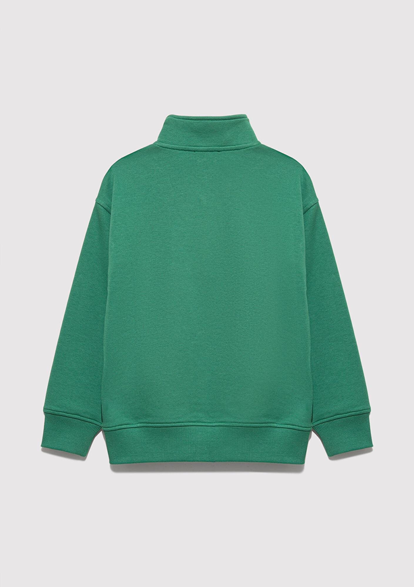 Mavi Baskılı Kapüşonlu Yeşil Sweatshirt 6S10169-71697