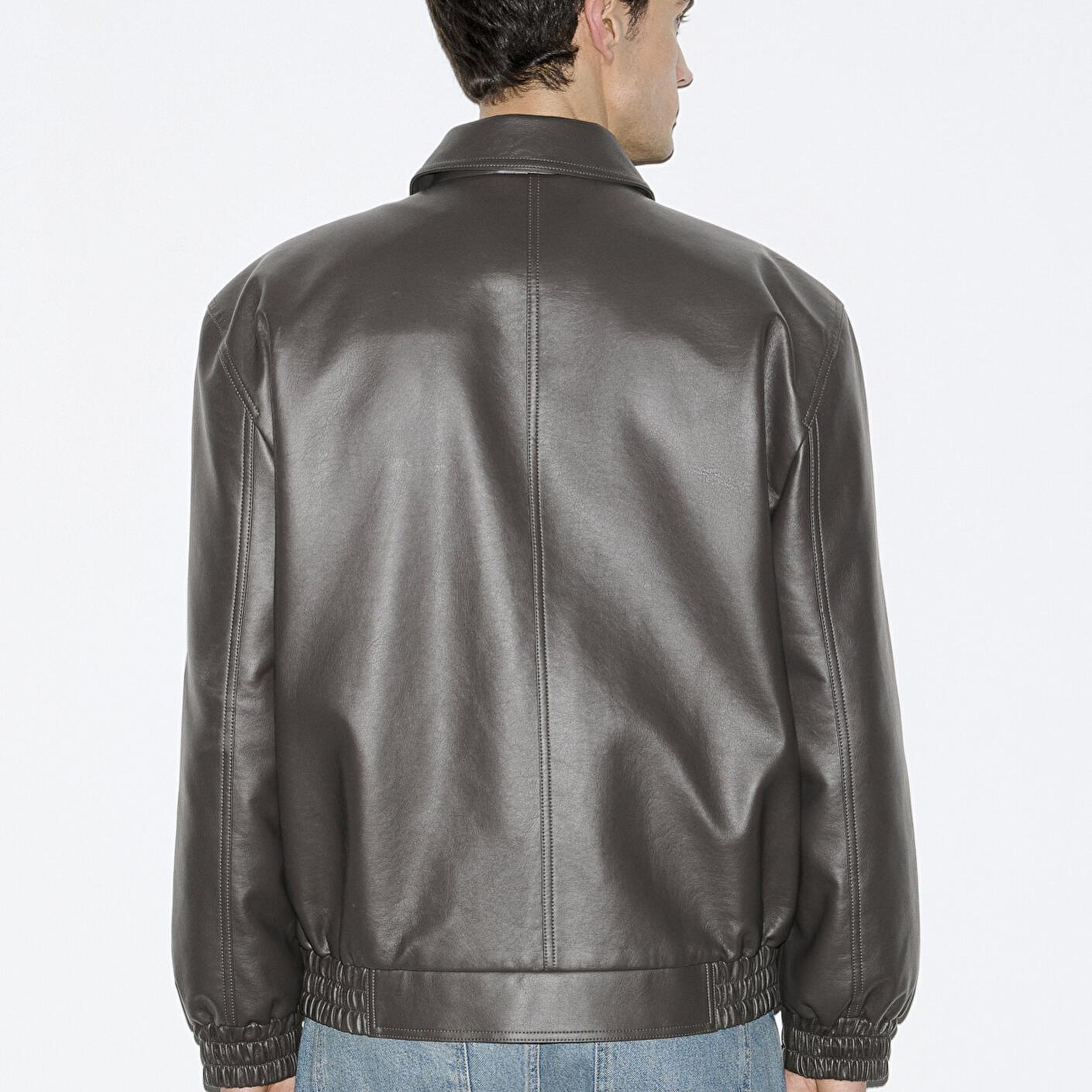 Mavi Kahverengi Suni Deri Ceket Loose Fit / Bol Rahat Kesim 0110796-70219