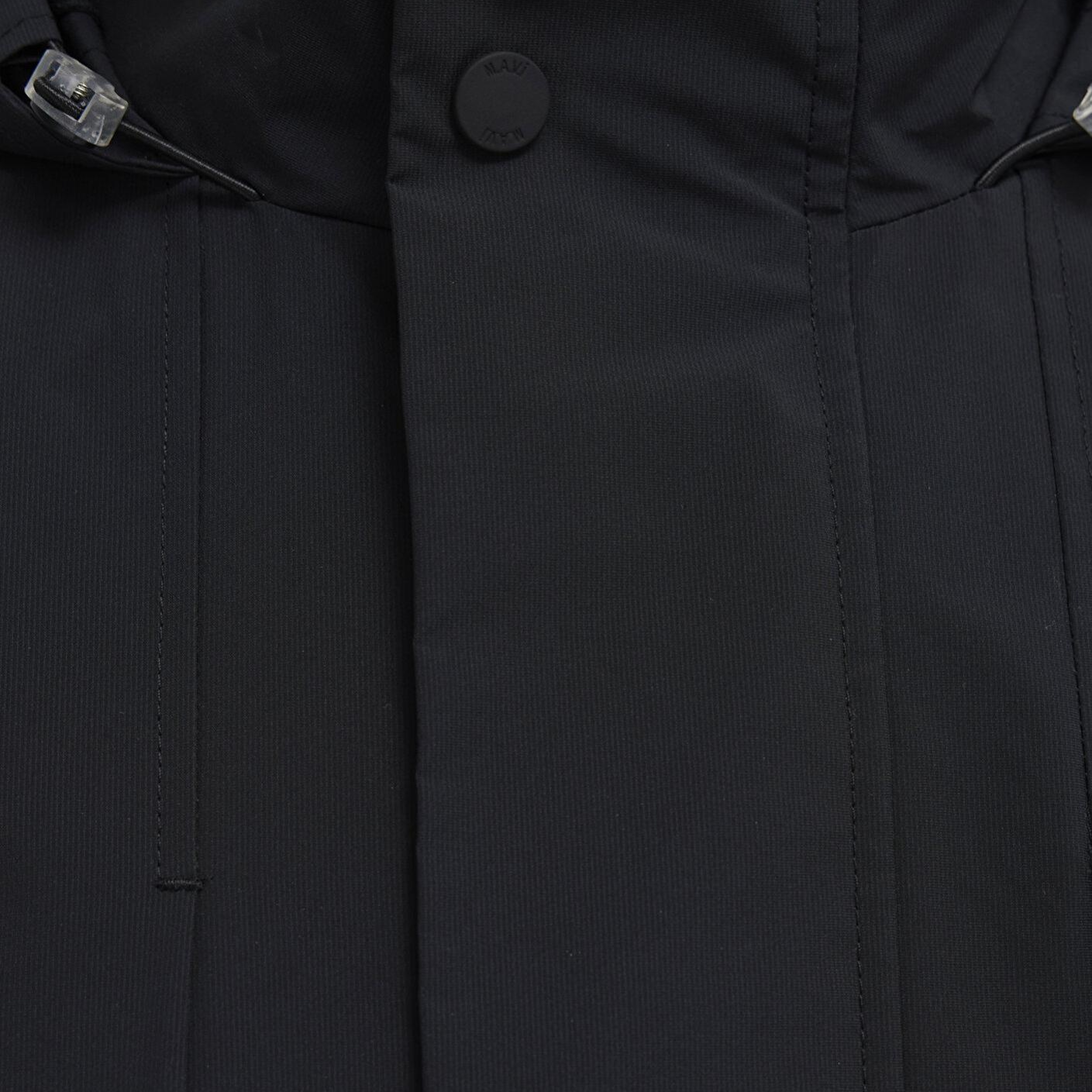 Mavi Kapüşonlu Siyah Ceket Loose Fit / Bol Rahat Kesim 0110757-71379