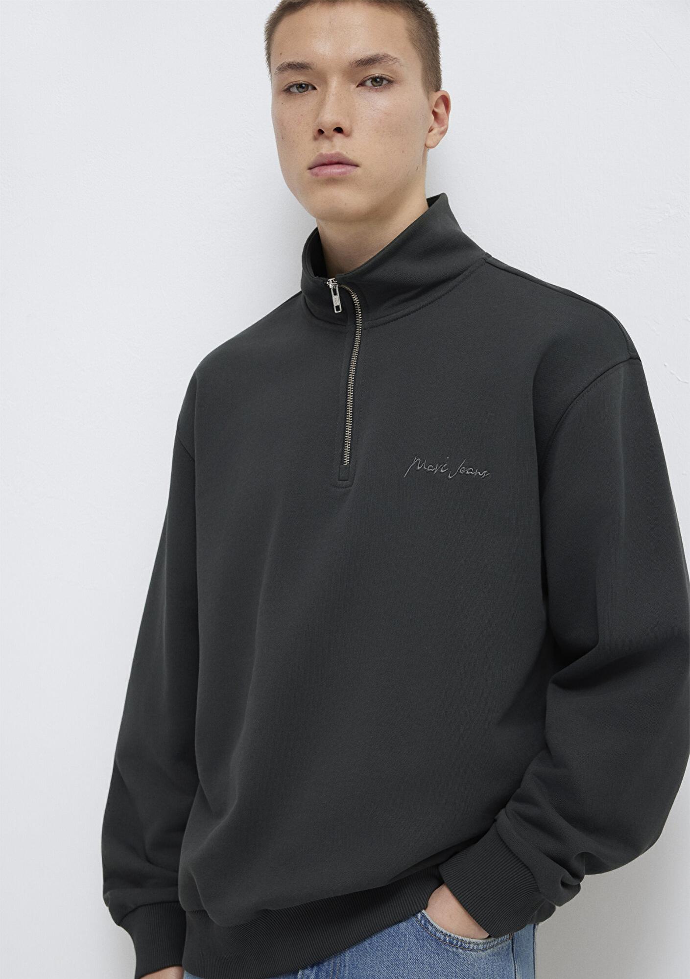 Mavi Mavi Jeans Yarı Fermuarlı Antrasit  Sweatshirt 0S10555-70092