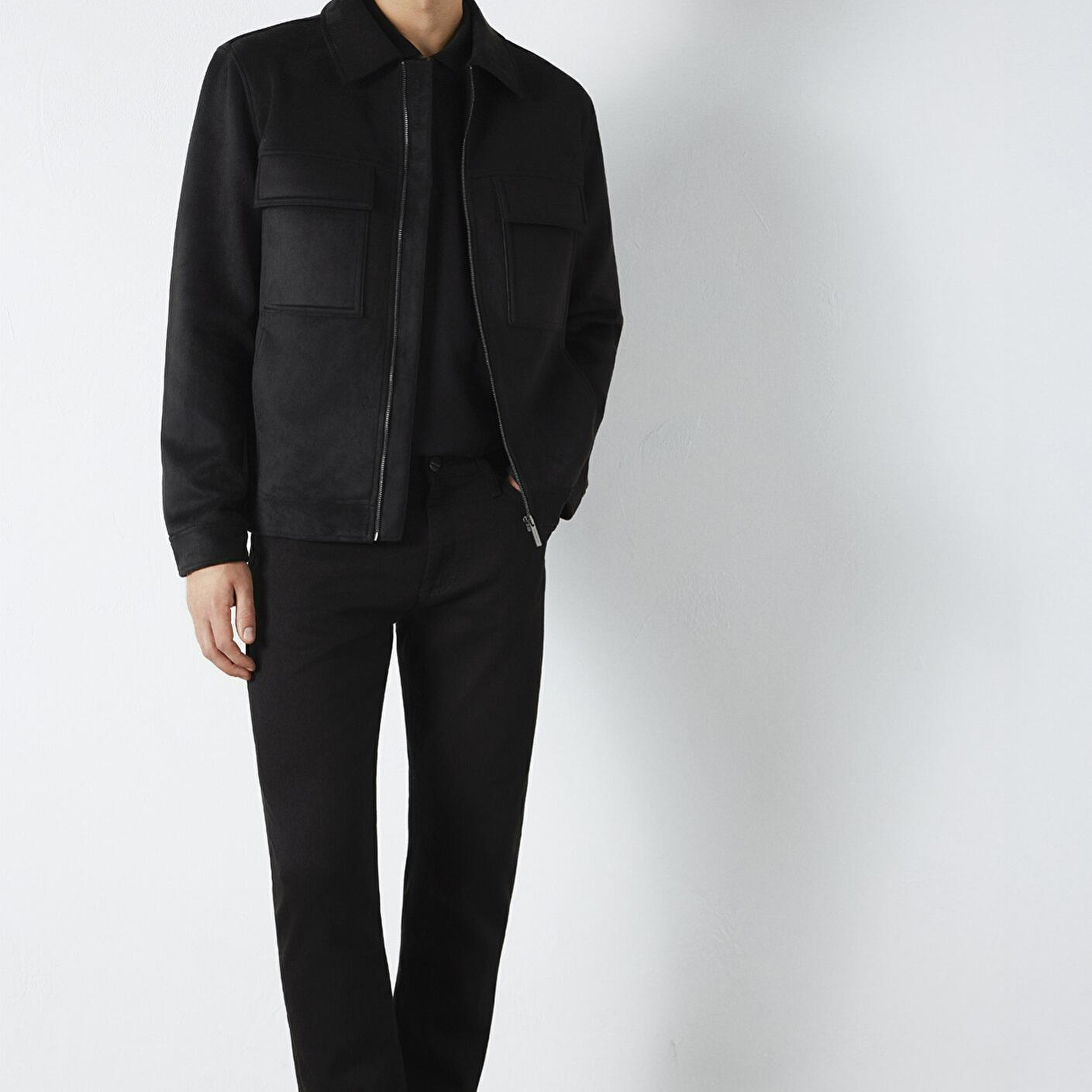 Mavi Mavi Black Cep Detaylı Siyah Suni Deri Ceket Regular Fit / Normal Kesim 0110783-71379