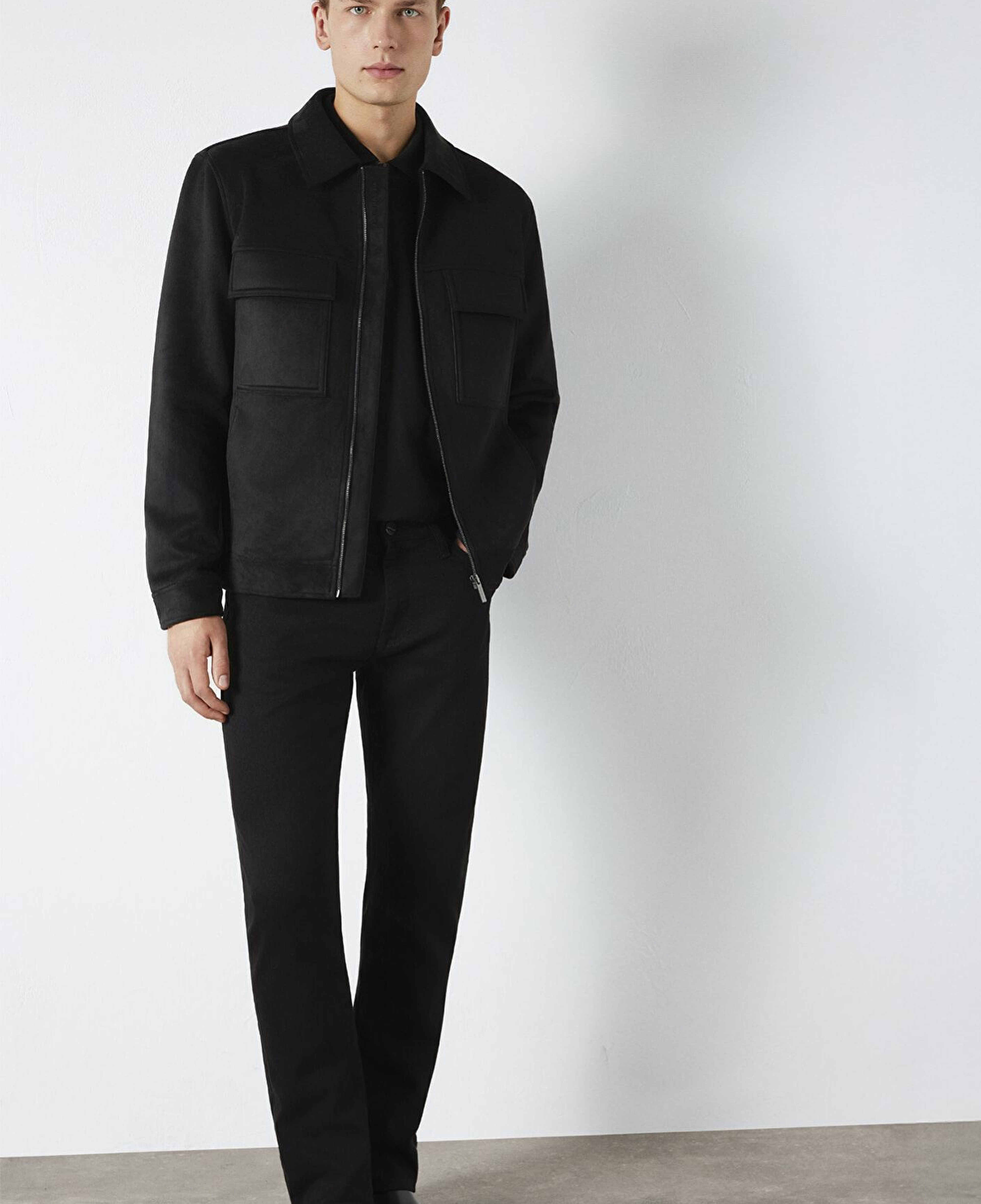 Mavi Mavi Black Cep Detaylı Siyah Suni Deri Ceket Regular Fit / Normal Kesim 0110783-71379