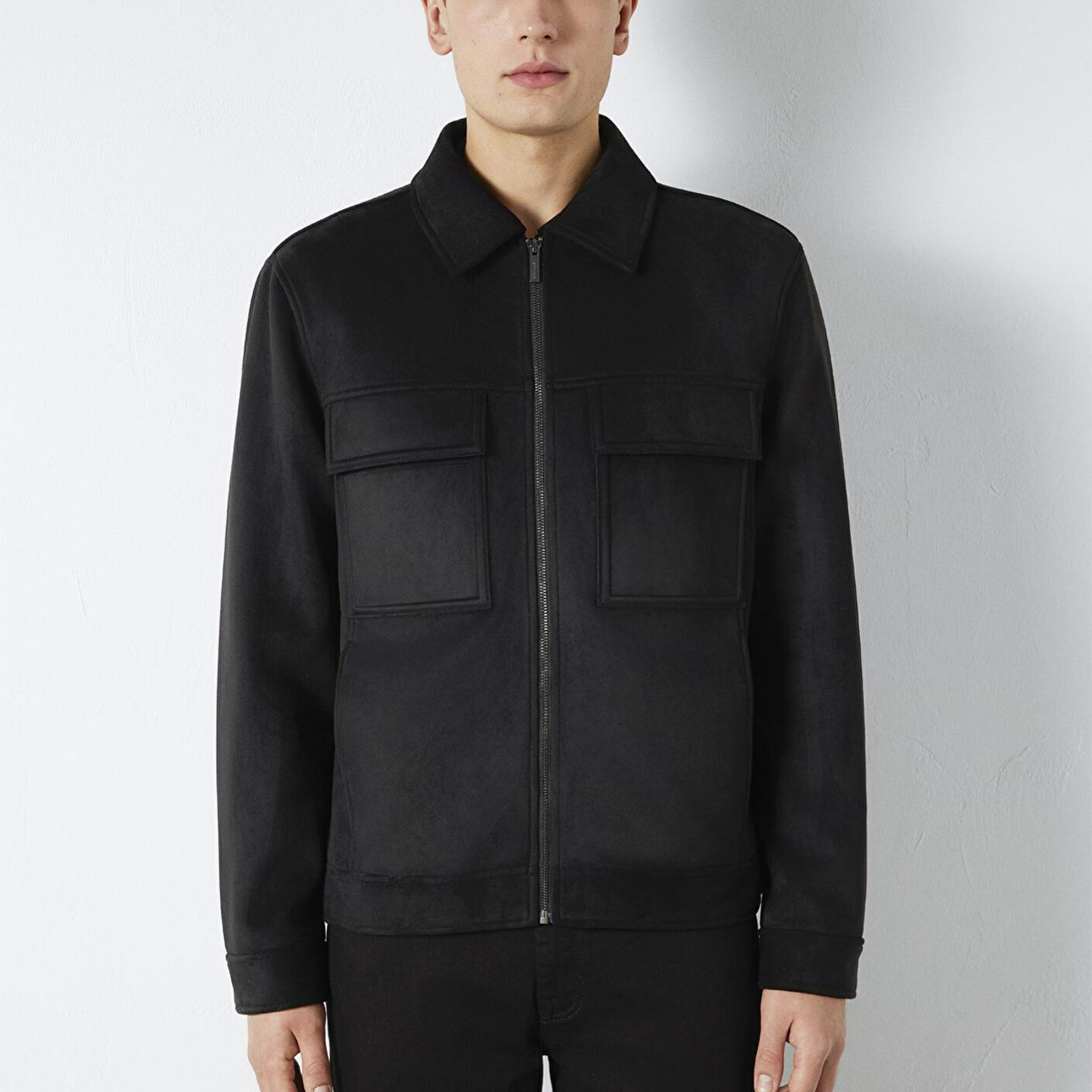 Mavi Mavi Black Cep Detaylı Siyah Suni Deri Ceket Regular Fit / Normal Kesim 0110783-71379