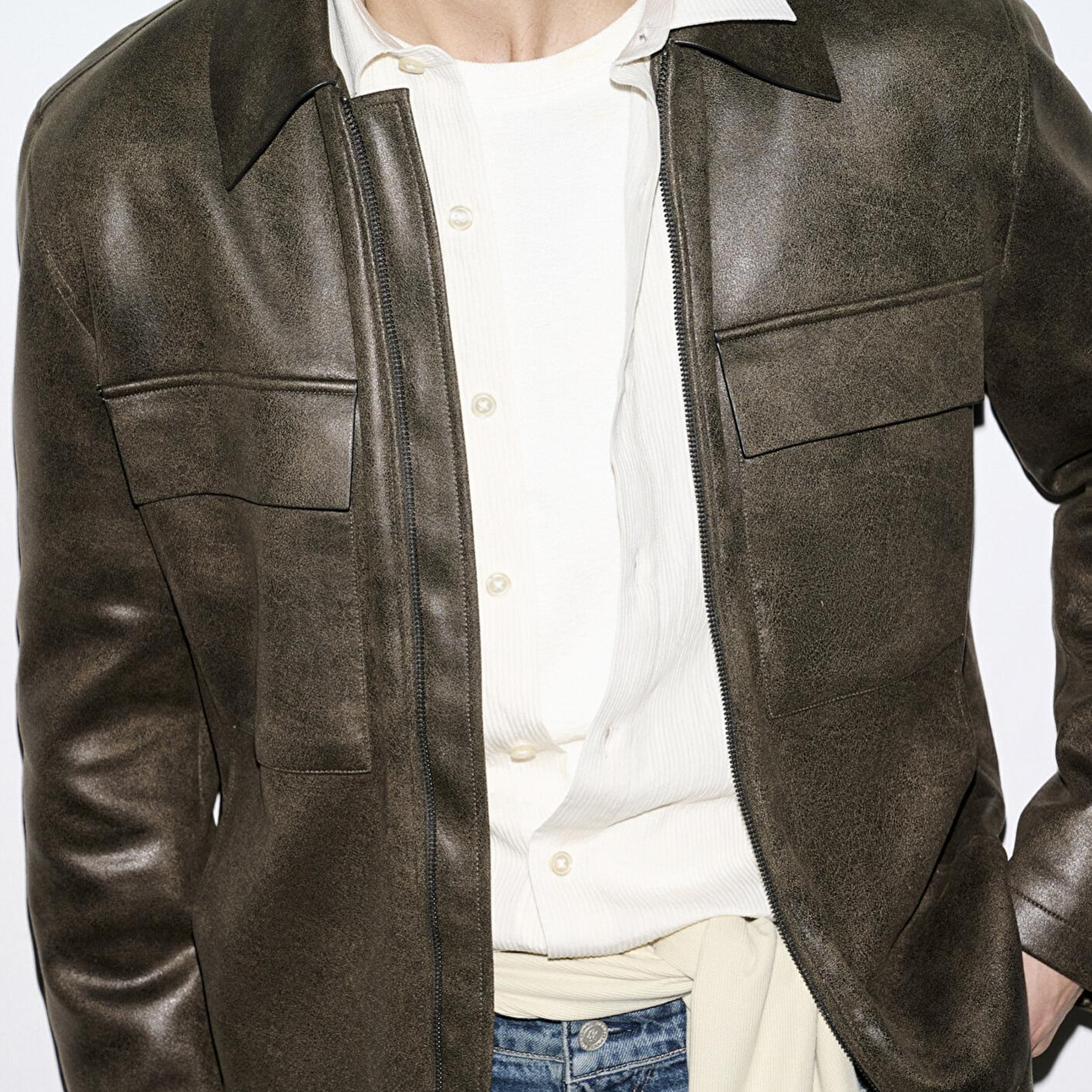 Mavi Cep Detaylı Kahverengi Ceket Regular Fit / Normal Kesim 0110780-70219