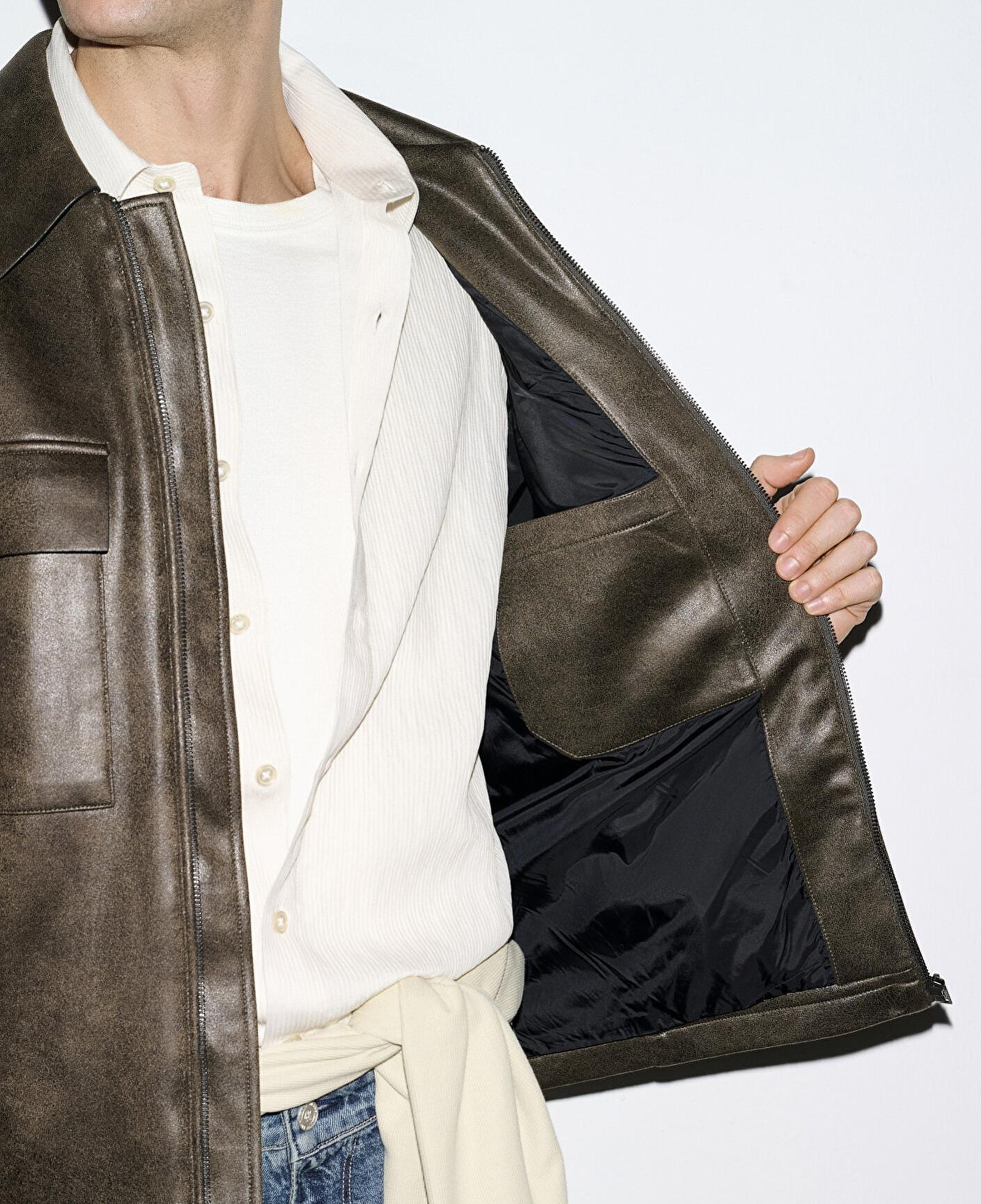 Mavi Cep Detaylı Kahverengi Ceket Regular Fit / Normal Kesim 0110780-70219