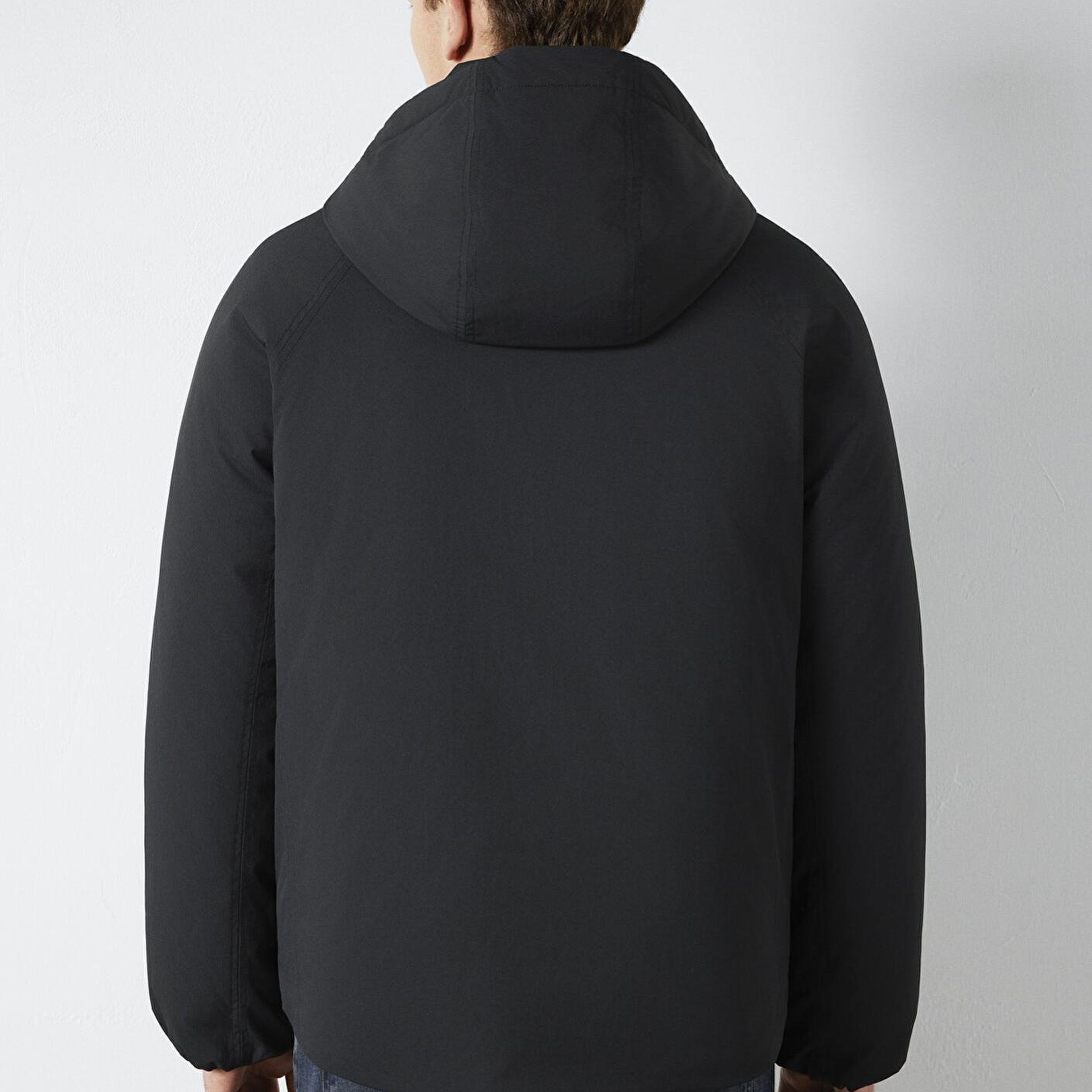 Mavi Kapüşonlu Siyah Şişme Mont 0110758-71379