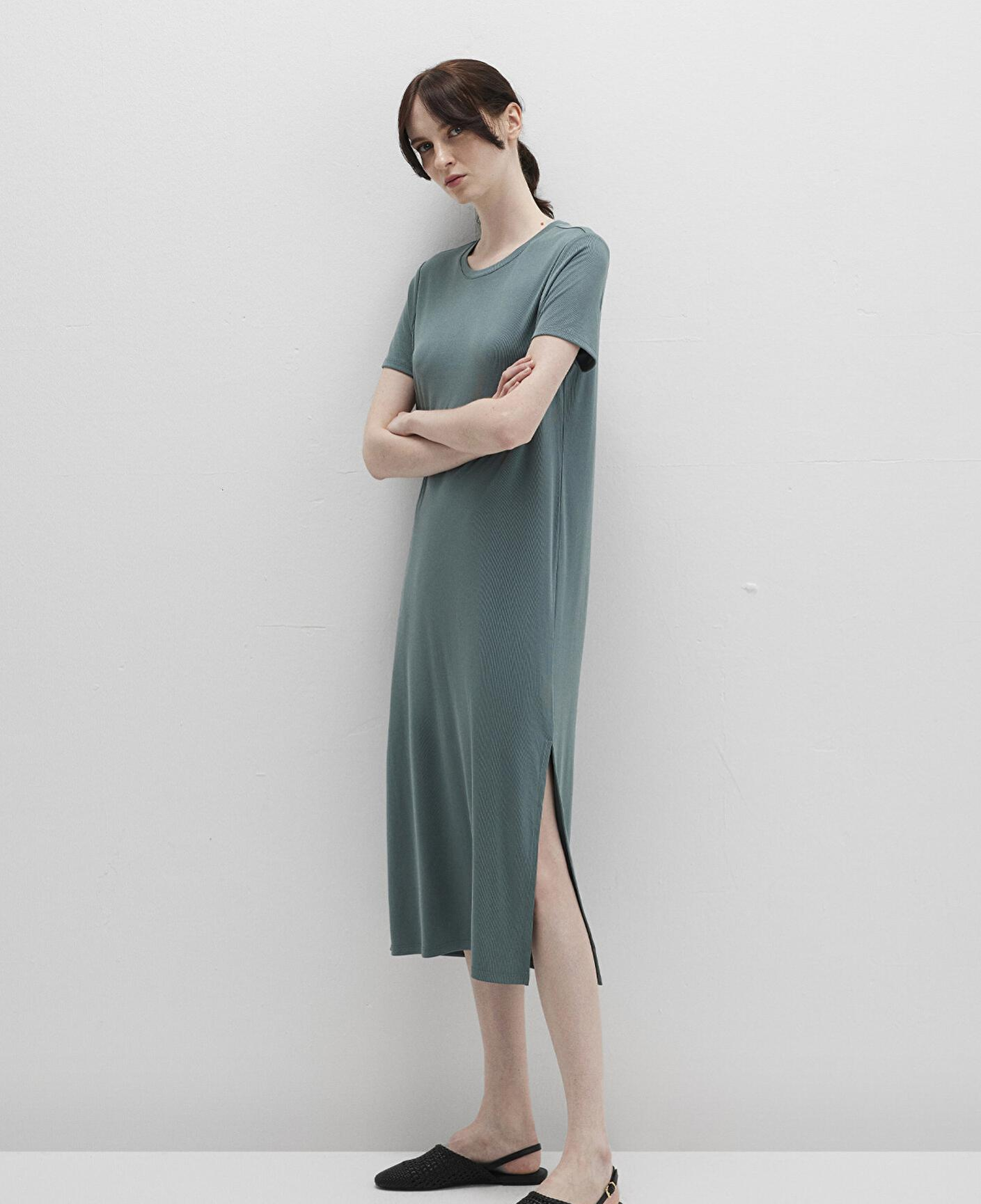 Mavi Yeşil (TENCEL™) Modal Karışımlı Midi Elbise 1310777-71917