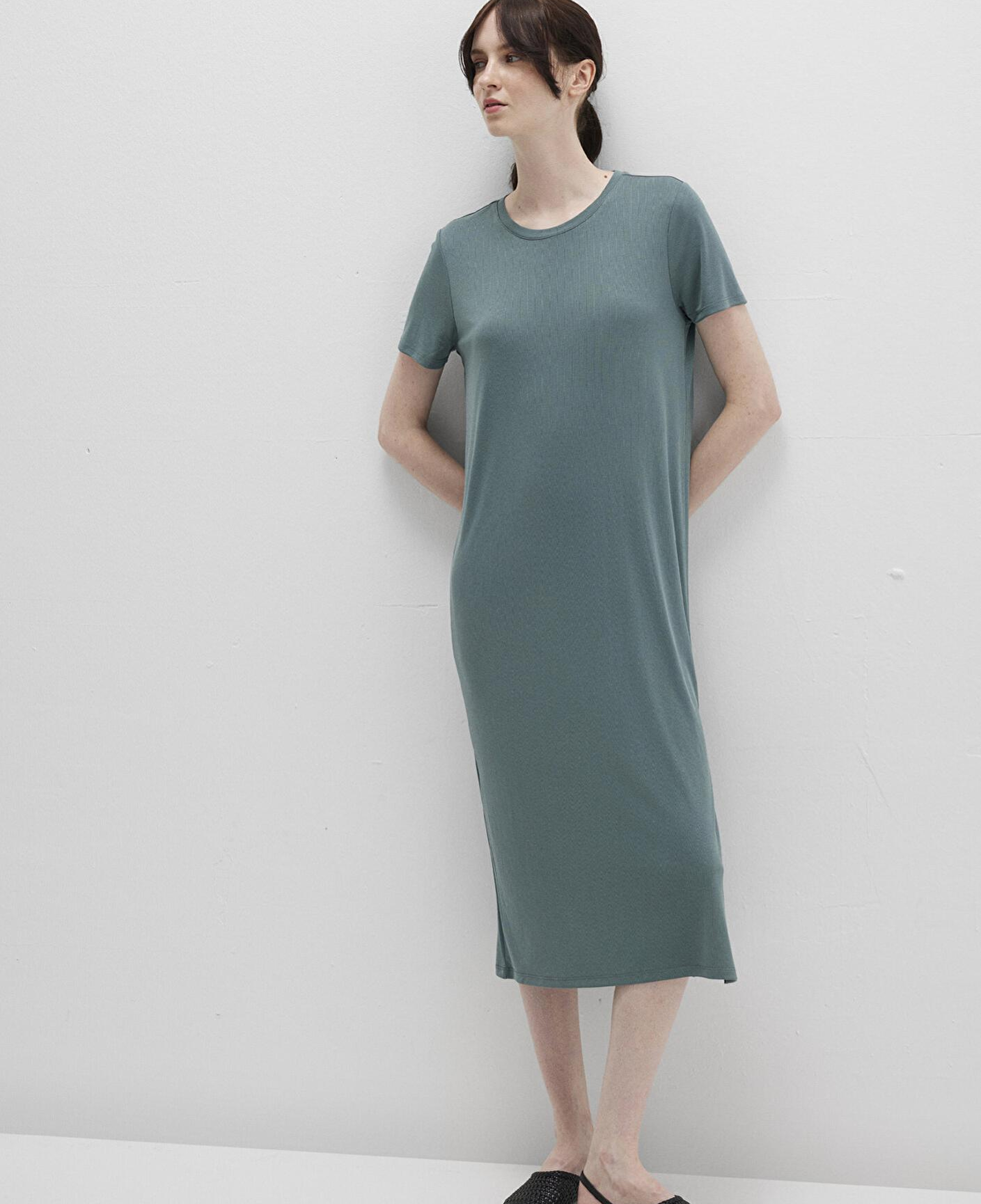 Mavi Yeşil (TENCEL™) Modal Karışımlı Midi Elbise 1310777-71917