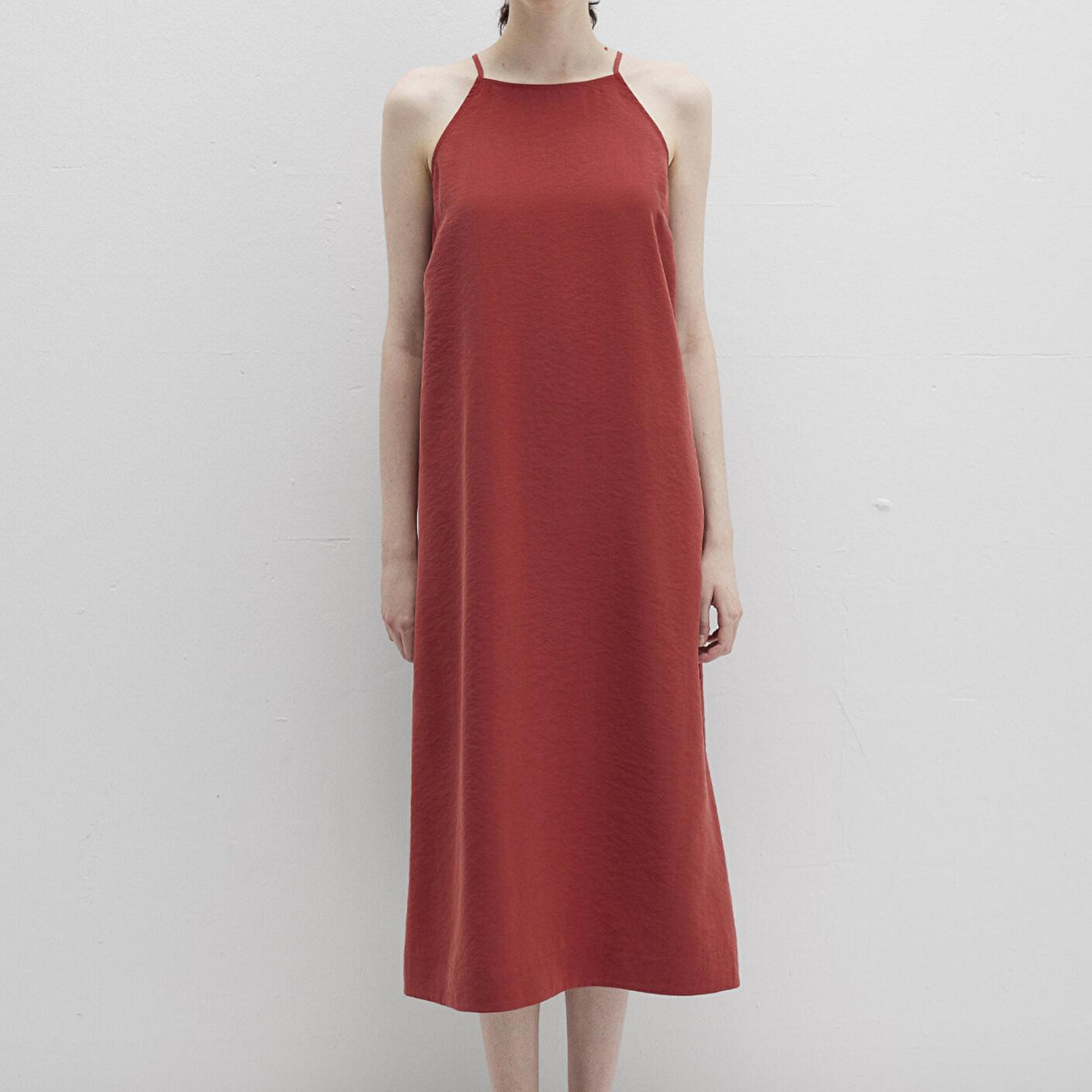 Mavi Askılı Kırmızı Elbise 1310770-70450