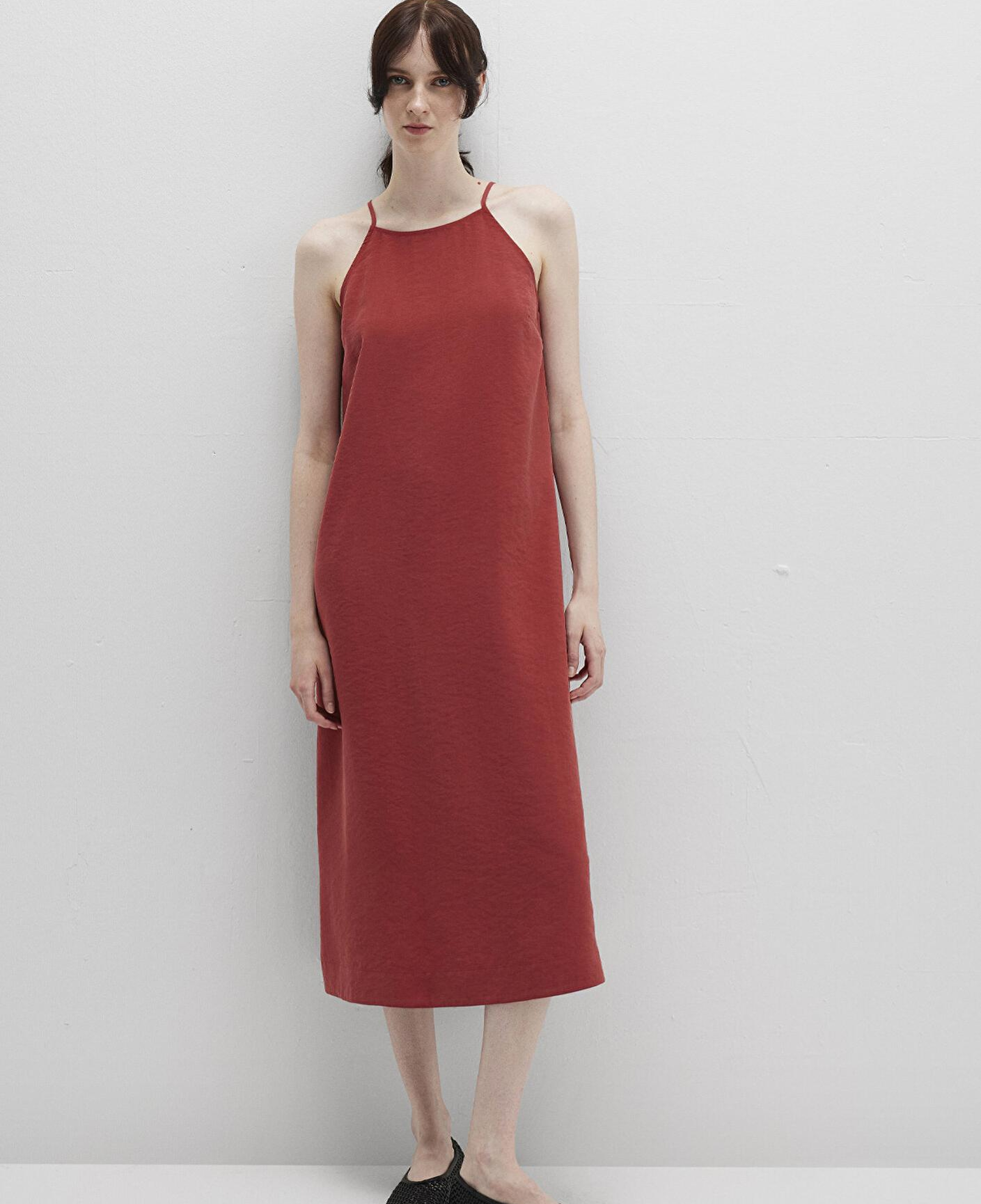 Mavi Askılı Kırmızı Elbise 1310770-70450