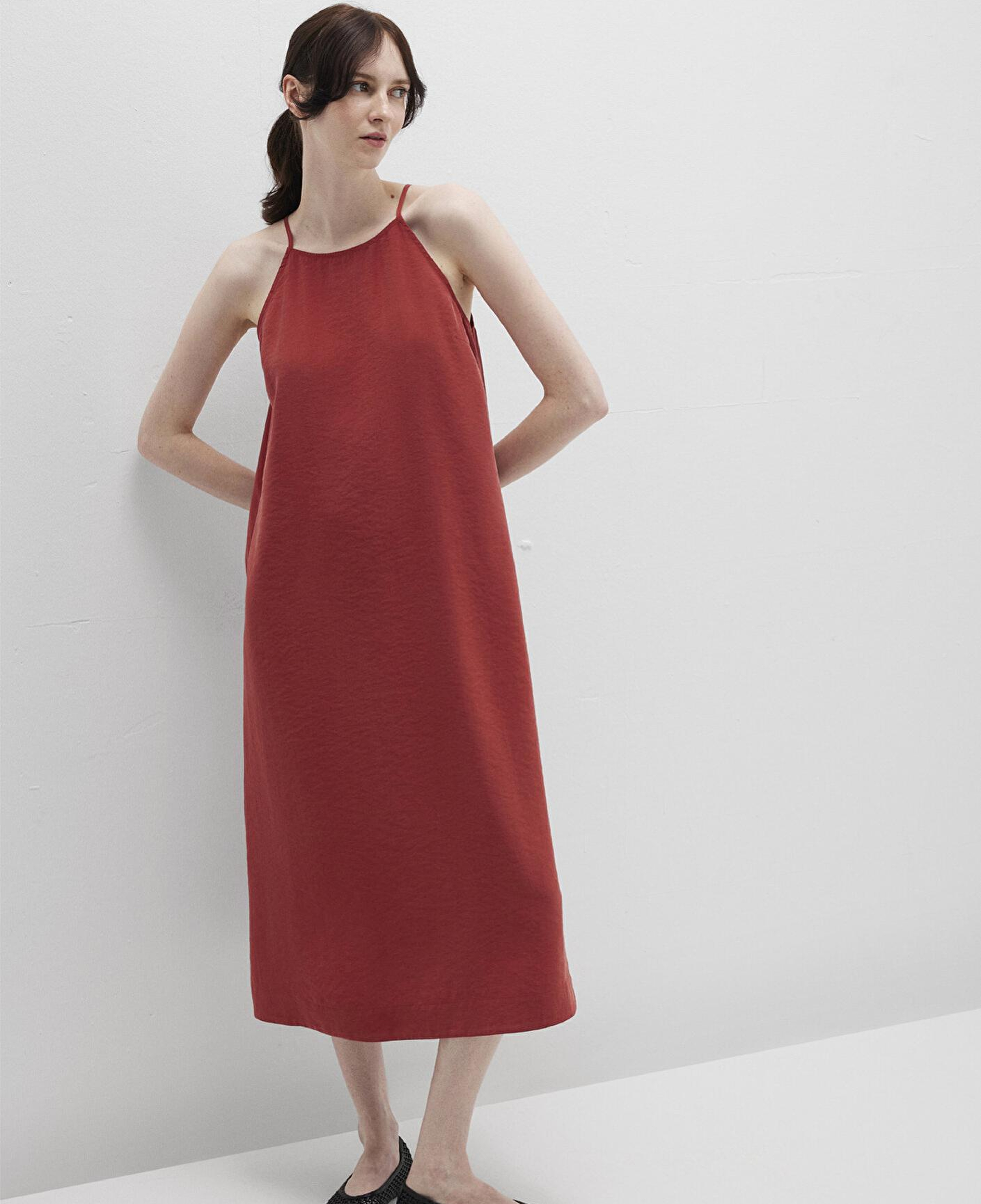 Mavi Askılı Kırmızı Elbise 1310770-70450