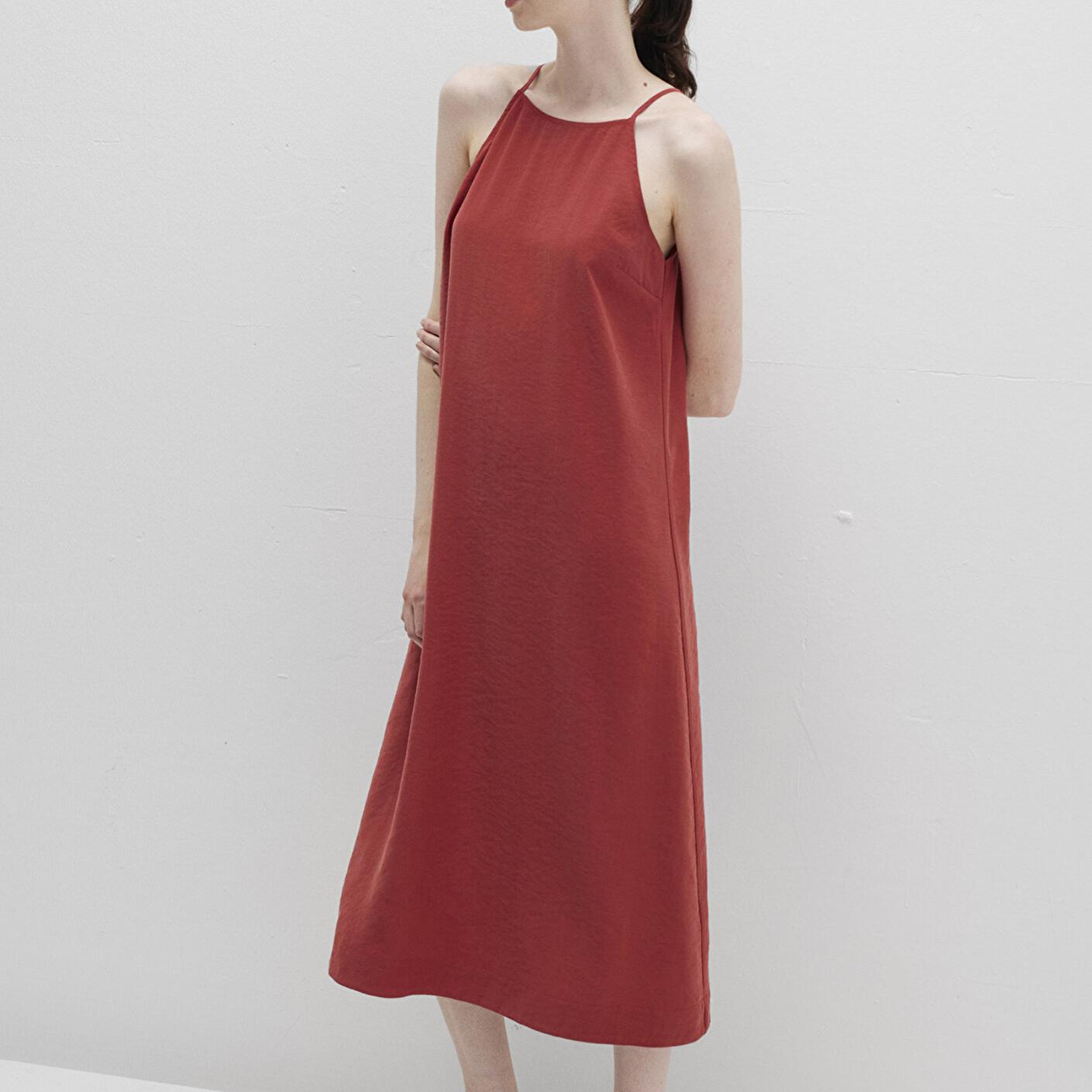 Mavi Askılı Kırmızı Elbise 1310770-70450