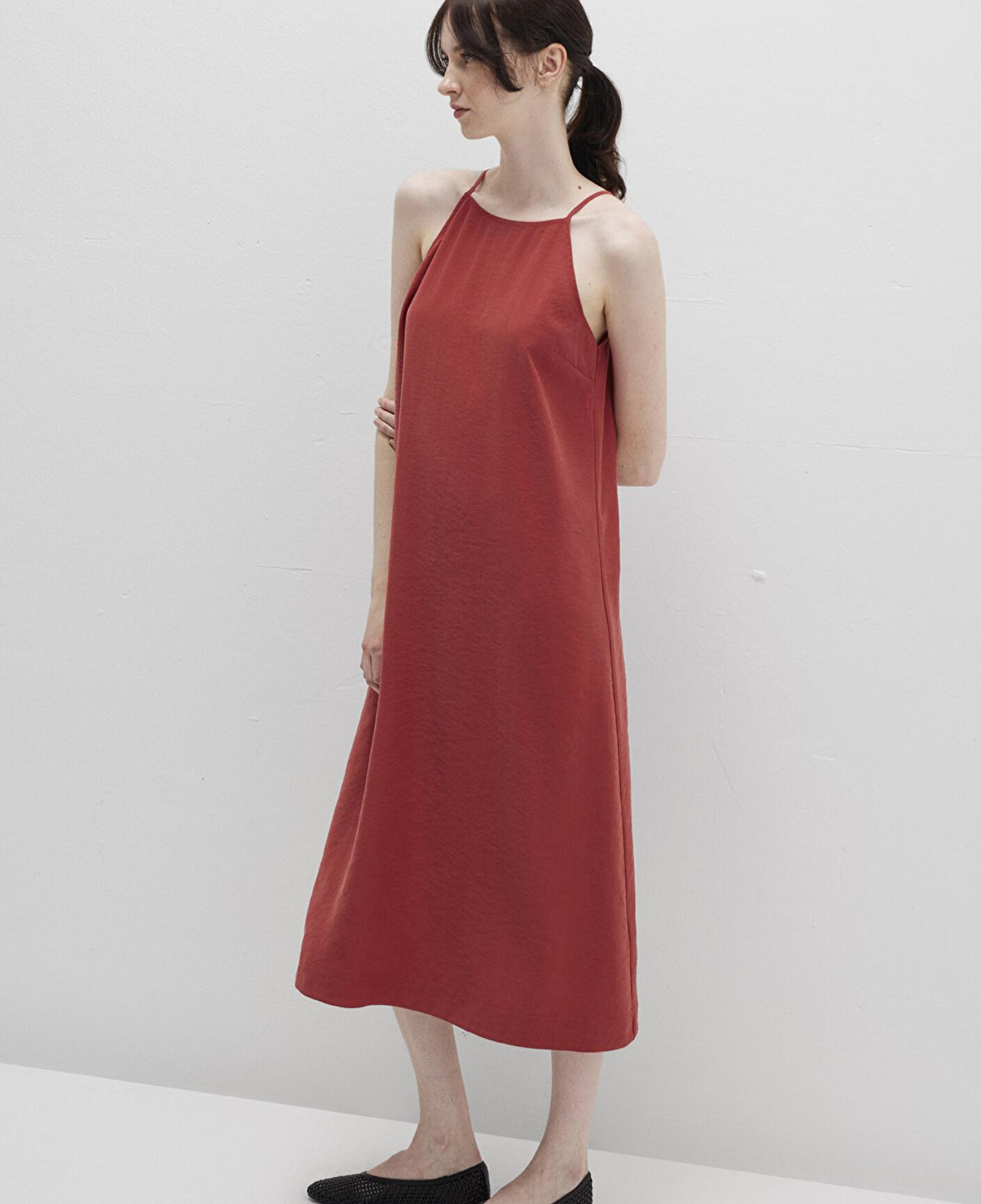 Mavi Askılı Kırmızı Elbise 1310770-70450