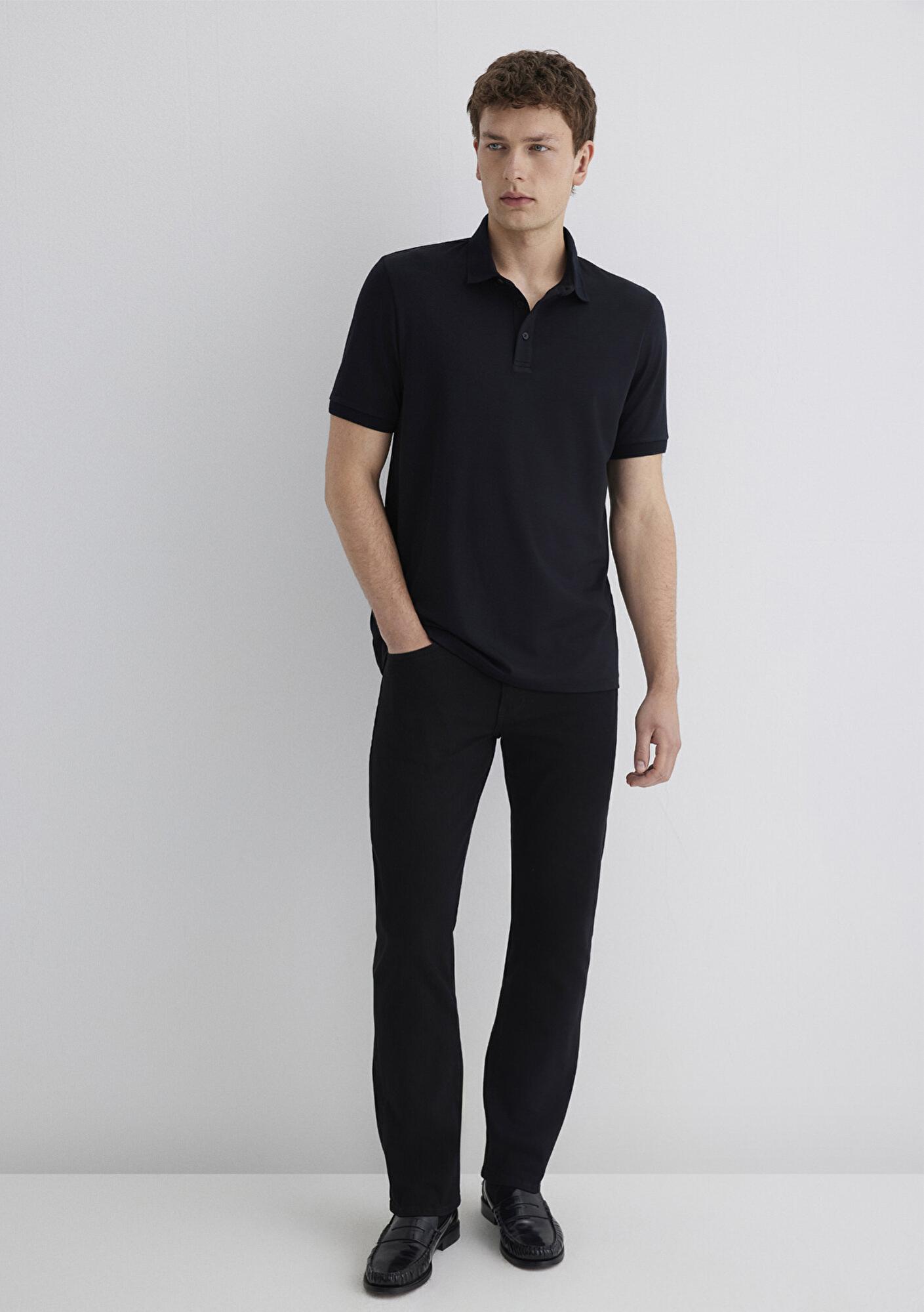 Mavi Soft-Premium Siyah Polo Tişört Slim Fit / Dar Kesim 0613006-900