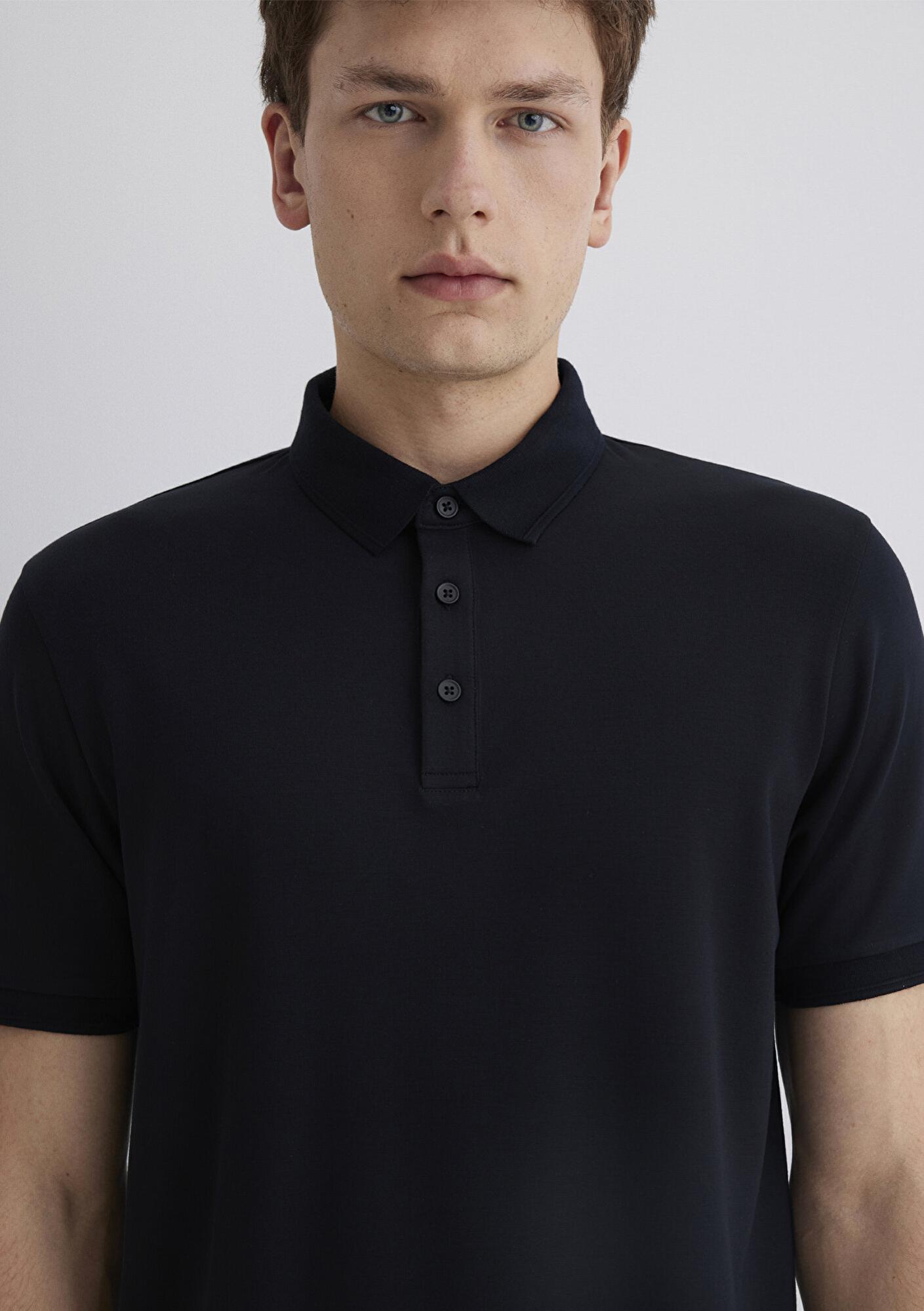 Mavi Soft-Premium Siyah Polo Tişört Slim Fit / Dar Kesim 0613006-900