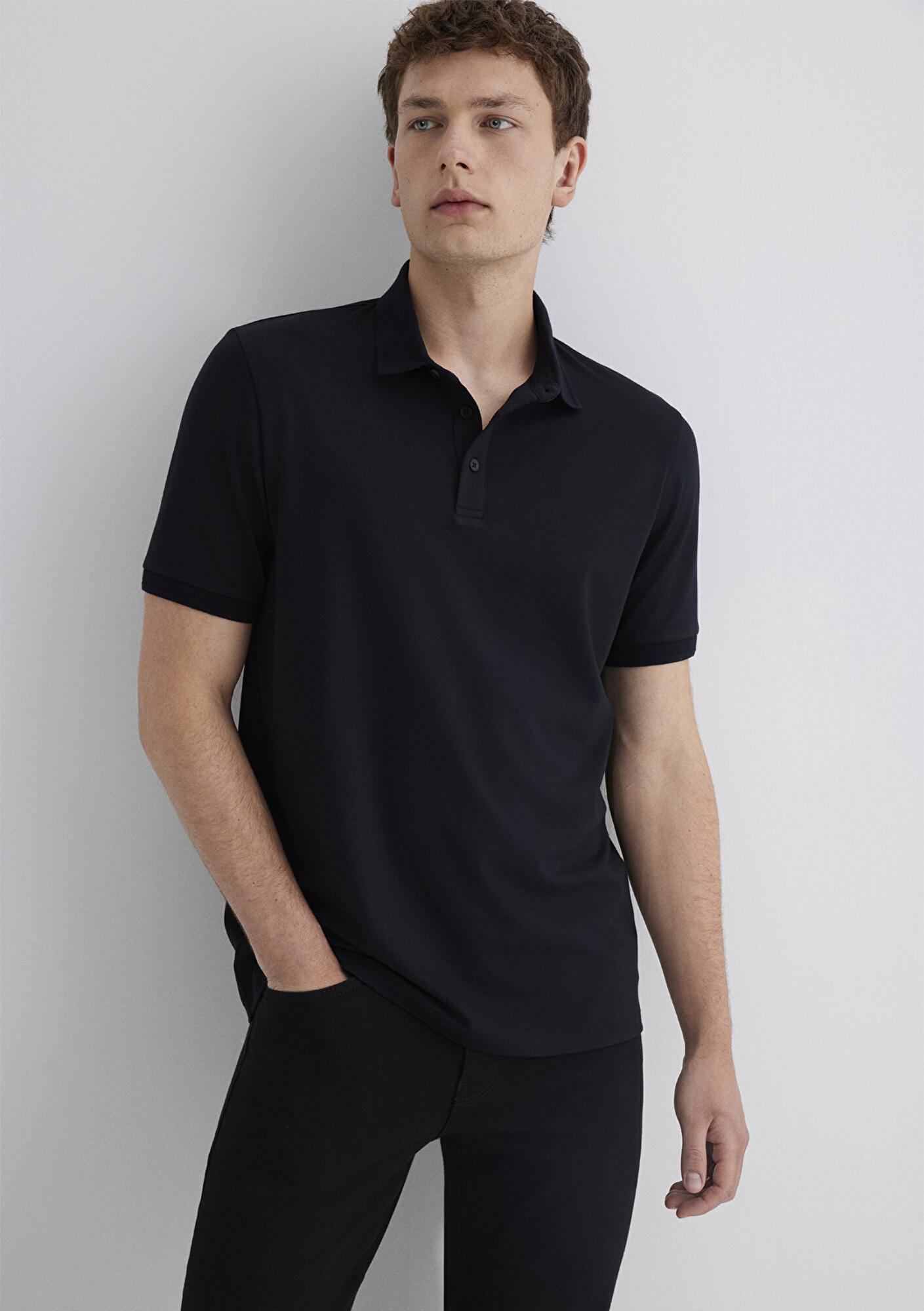 Mavi Soft-Premium Siyah Polo Tişört Slim Fit / Dar Kesim 0613006-900