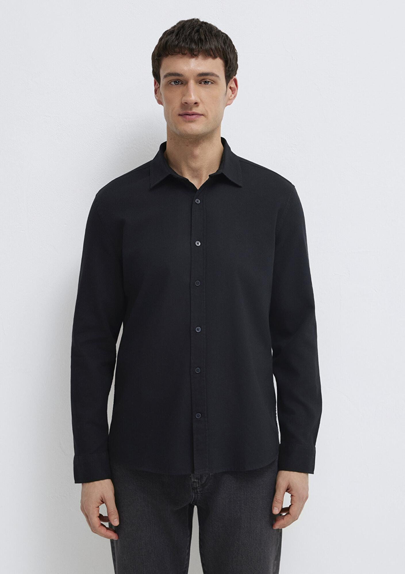 Mavi Siyah Gömlek Slim Fit / Dar Kesim 0211656-900