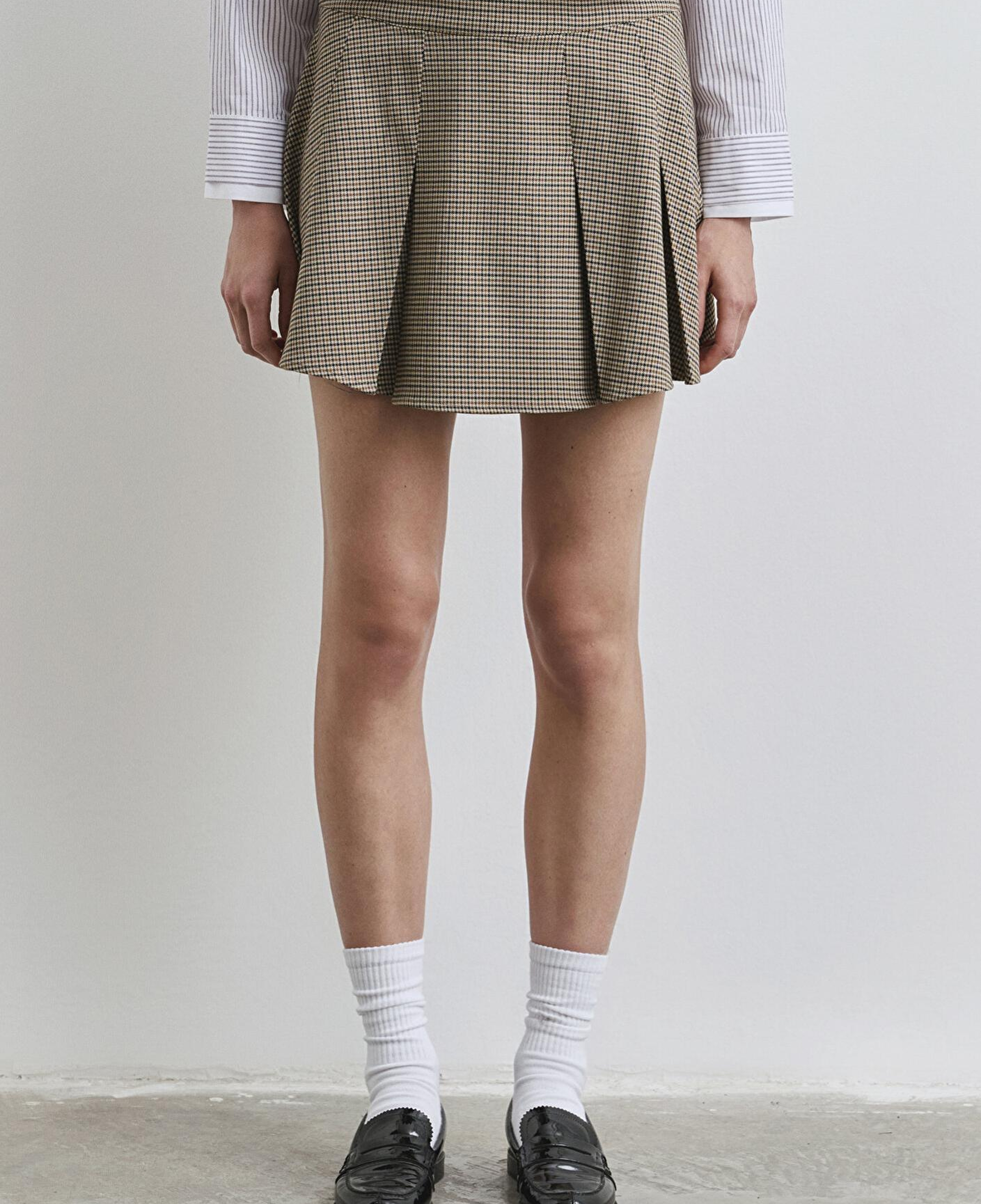 Mavi Pötikare Pileli Mini Etek 1310725-87491