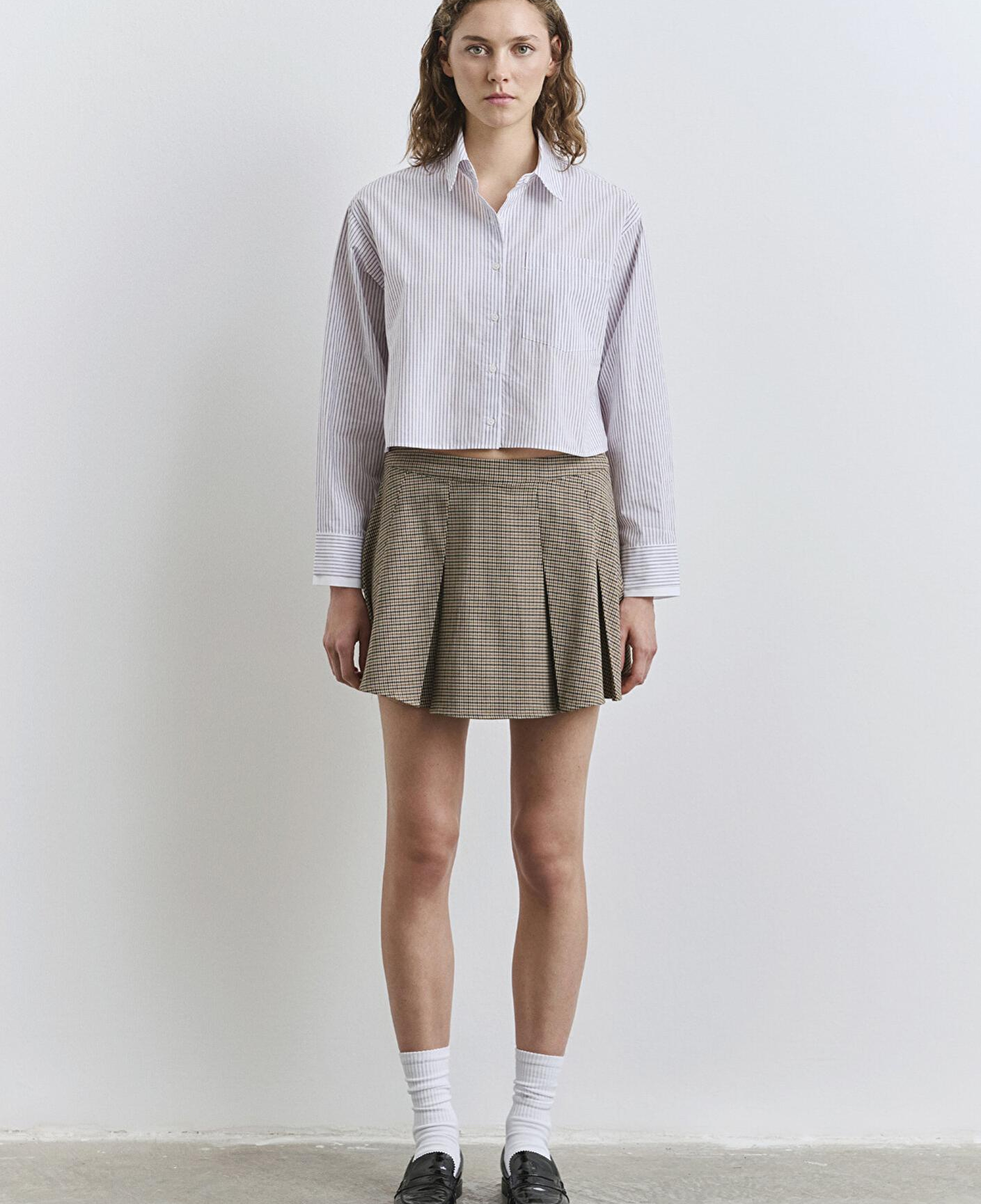 Mavi Pötikare Pileli Mini Etek 1310725-87491