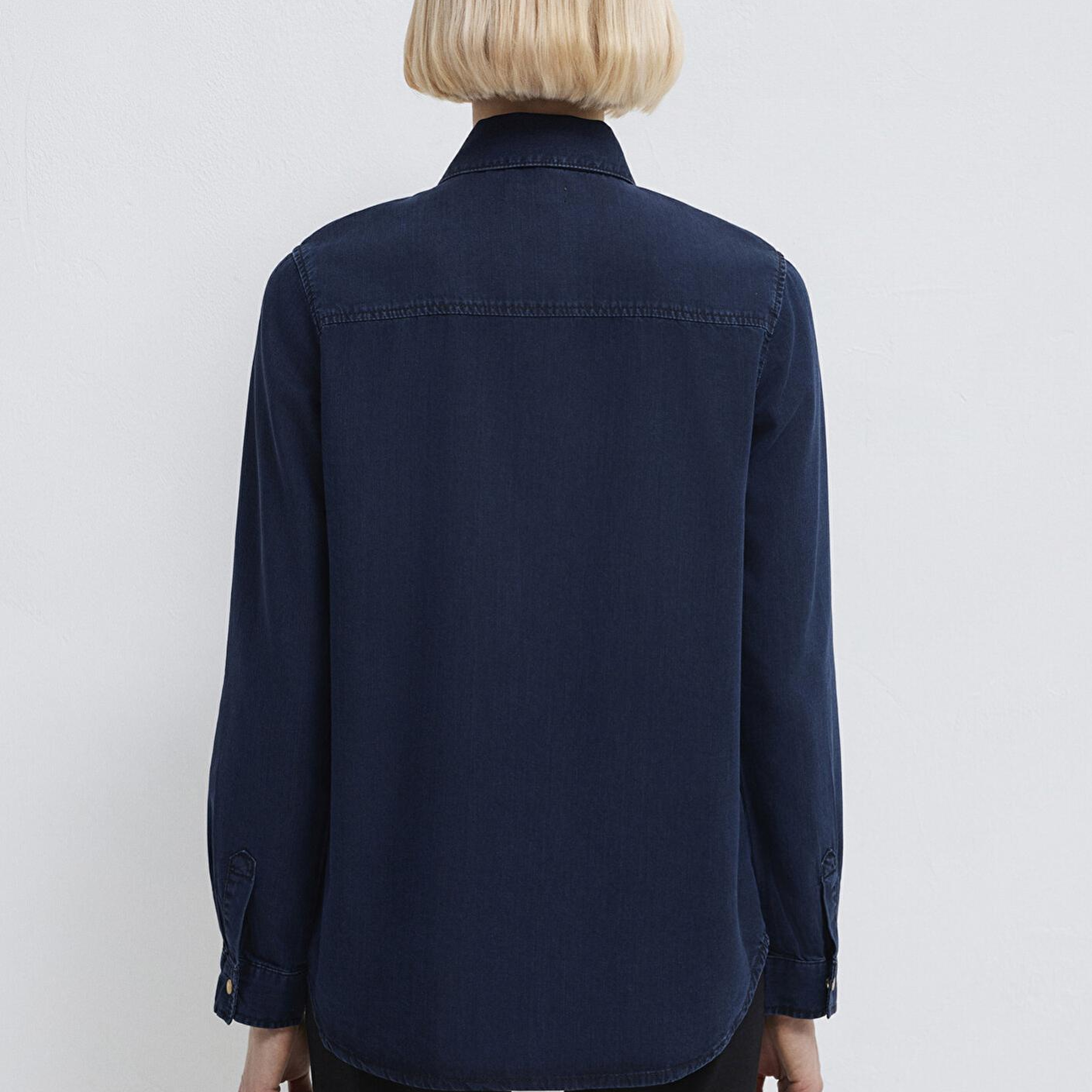 Mavi Nia Gold Premium Mürekkep Mavi Jean Gömlek Fitted / Vücuda Oturan Kesim 1211137-90540