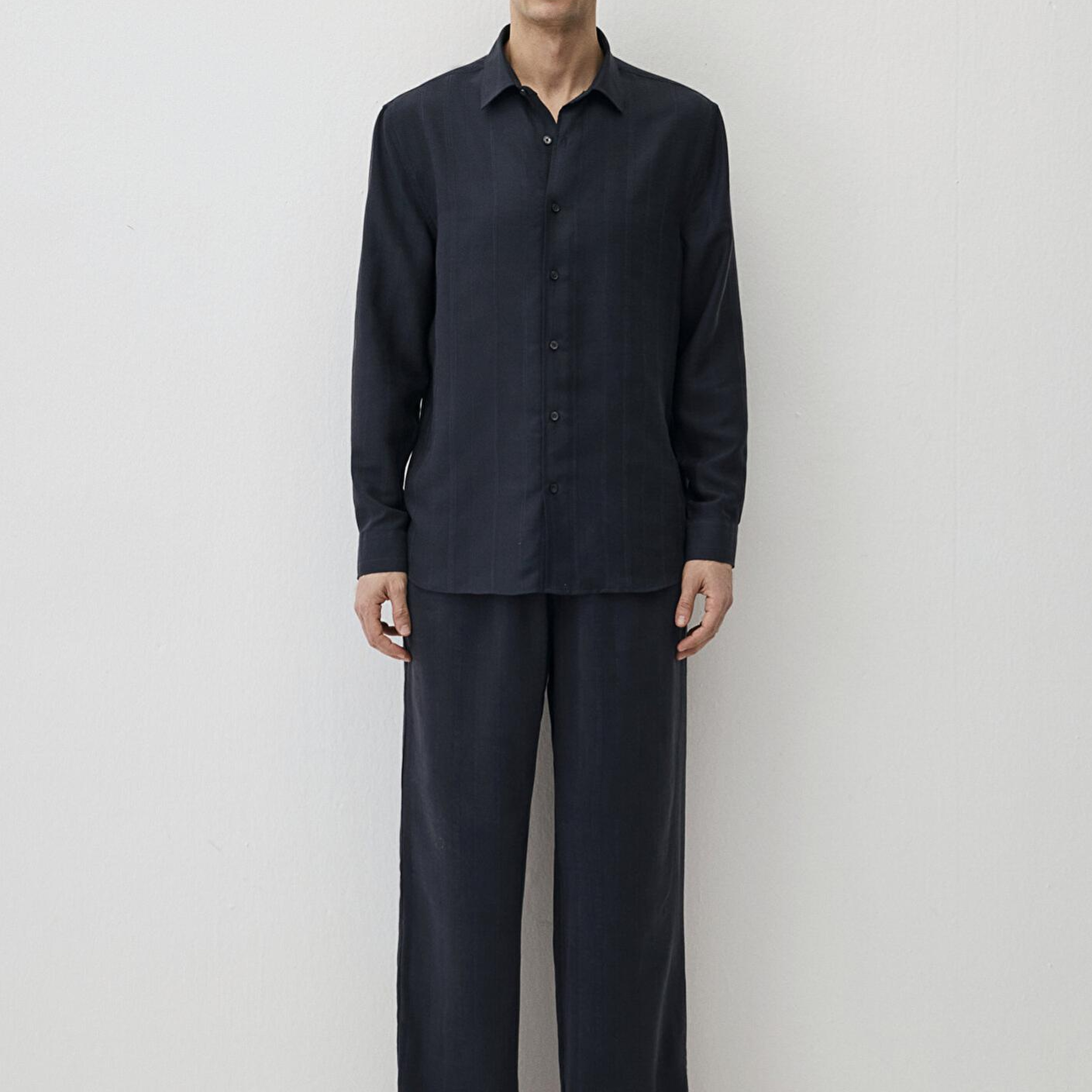 Mavi Lacivert (TENCEL™) Liyosel Gömlek Regular Fit / Normal Kesim 0211622-83884