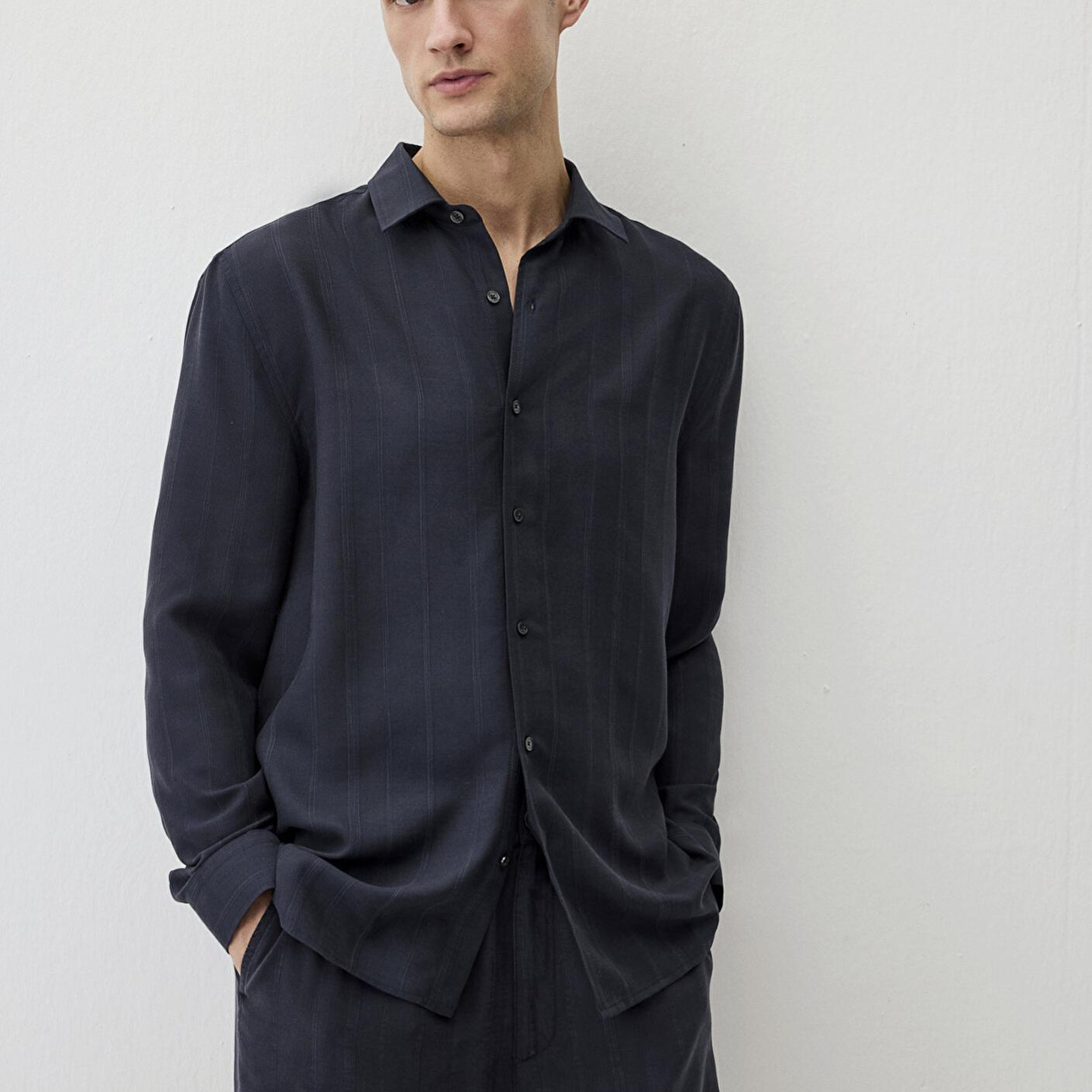 Mavi Lacivert (TENCEL™) Liyosel Gömlek Regular Fit / Normal Kesim 0211622-83884